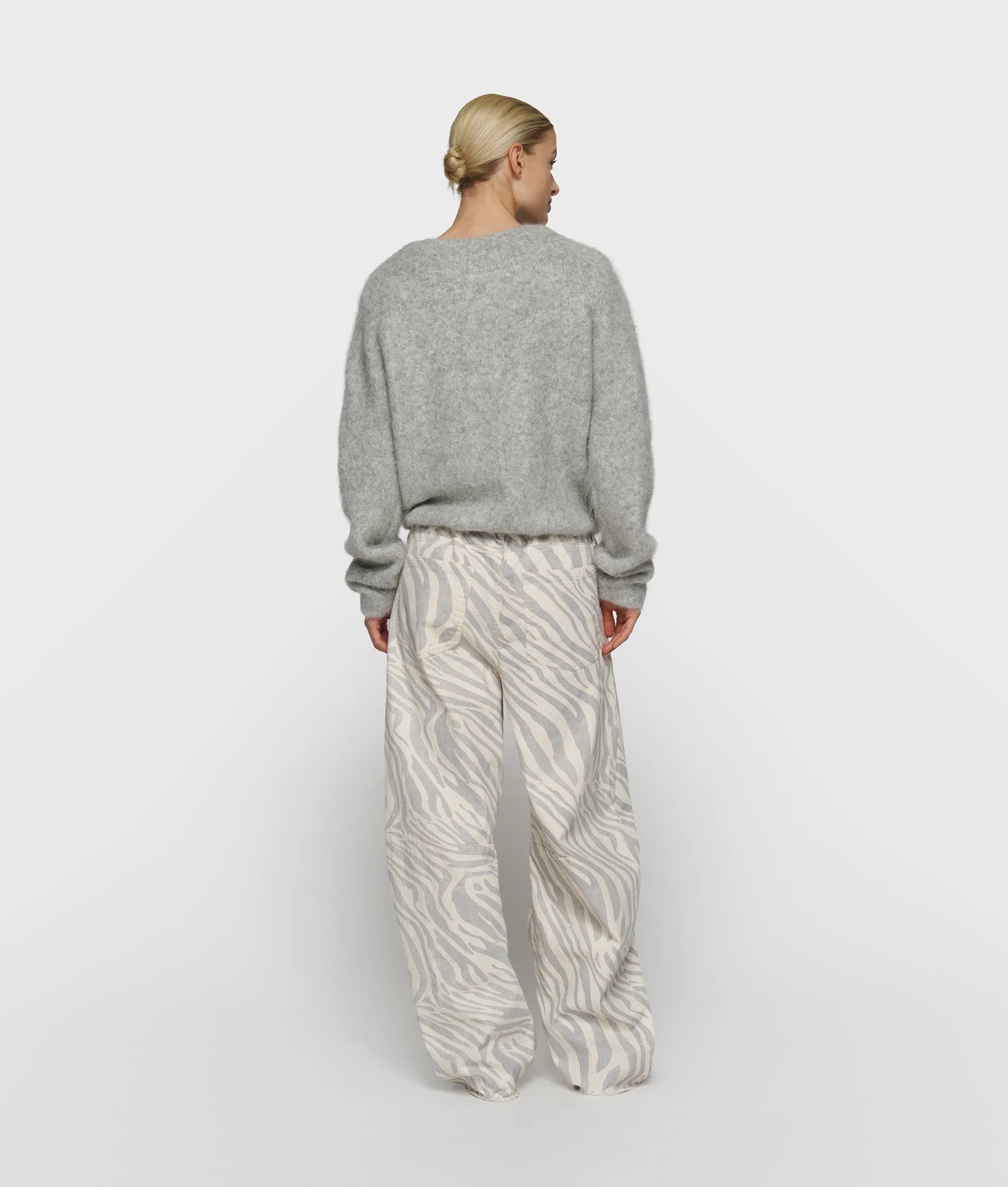 Hairy Knit Sweater light gray melange