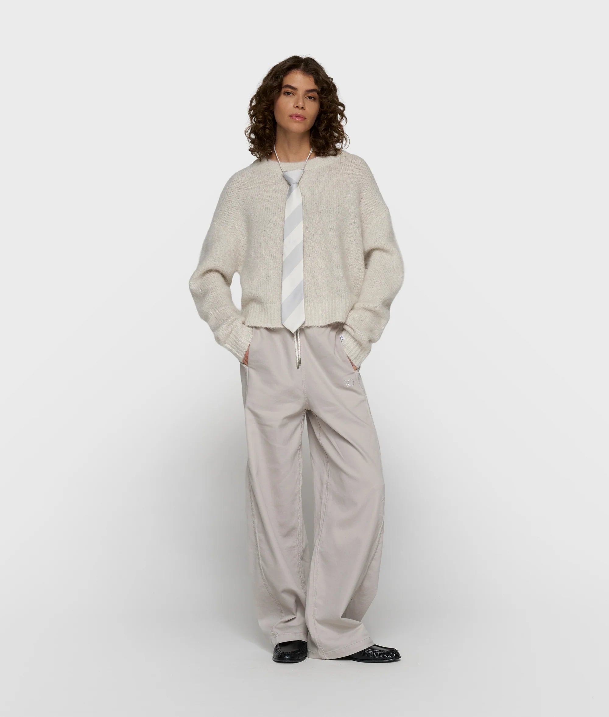 Hairy Knit Sweater Lurex ecru