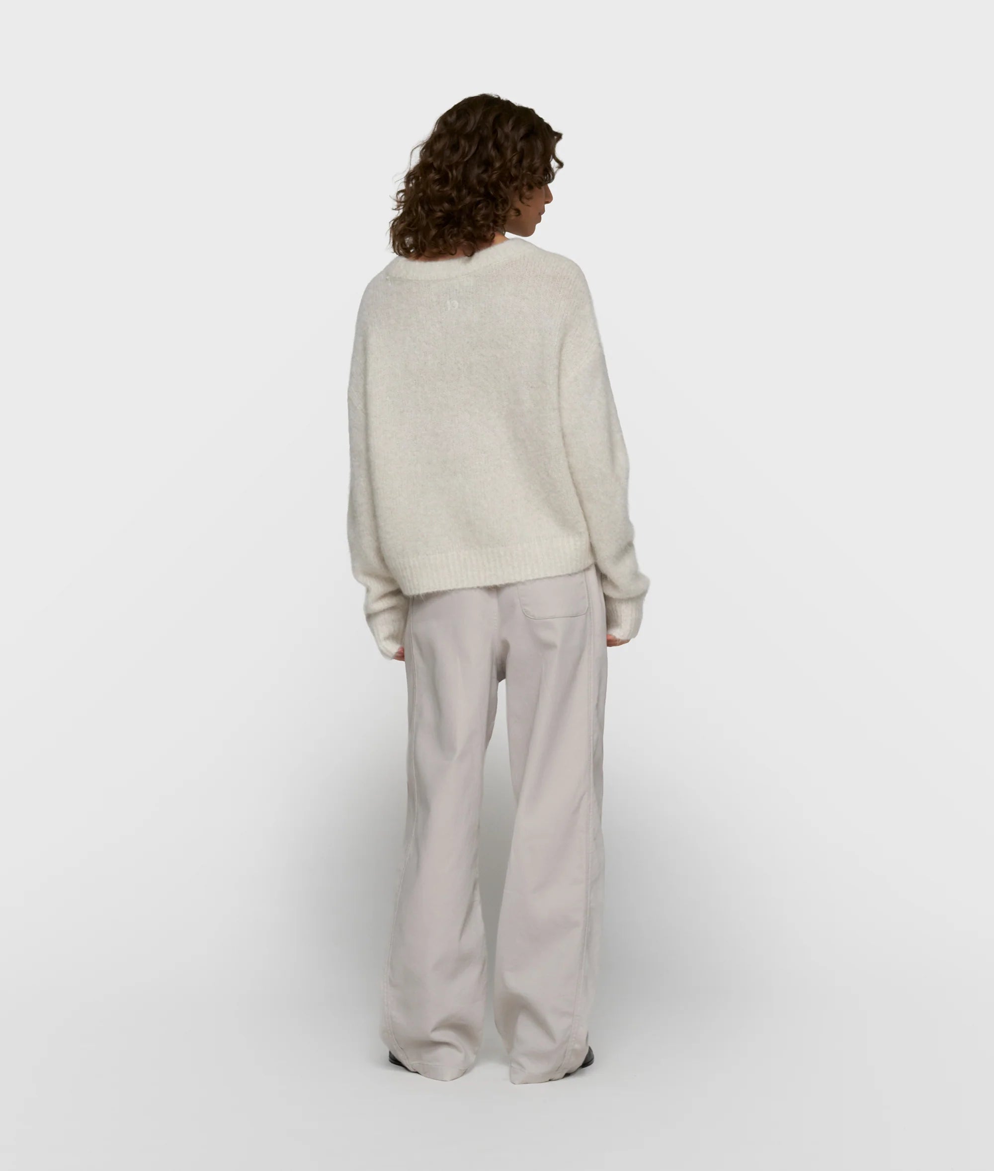 Hairy Knit Sweater Lurex ecru