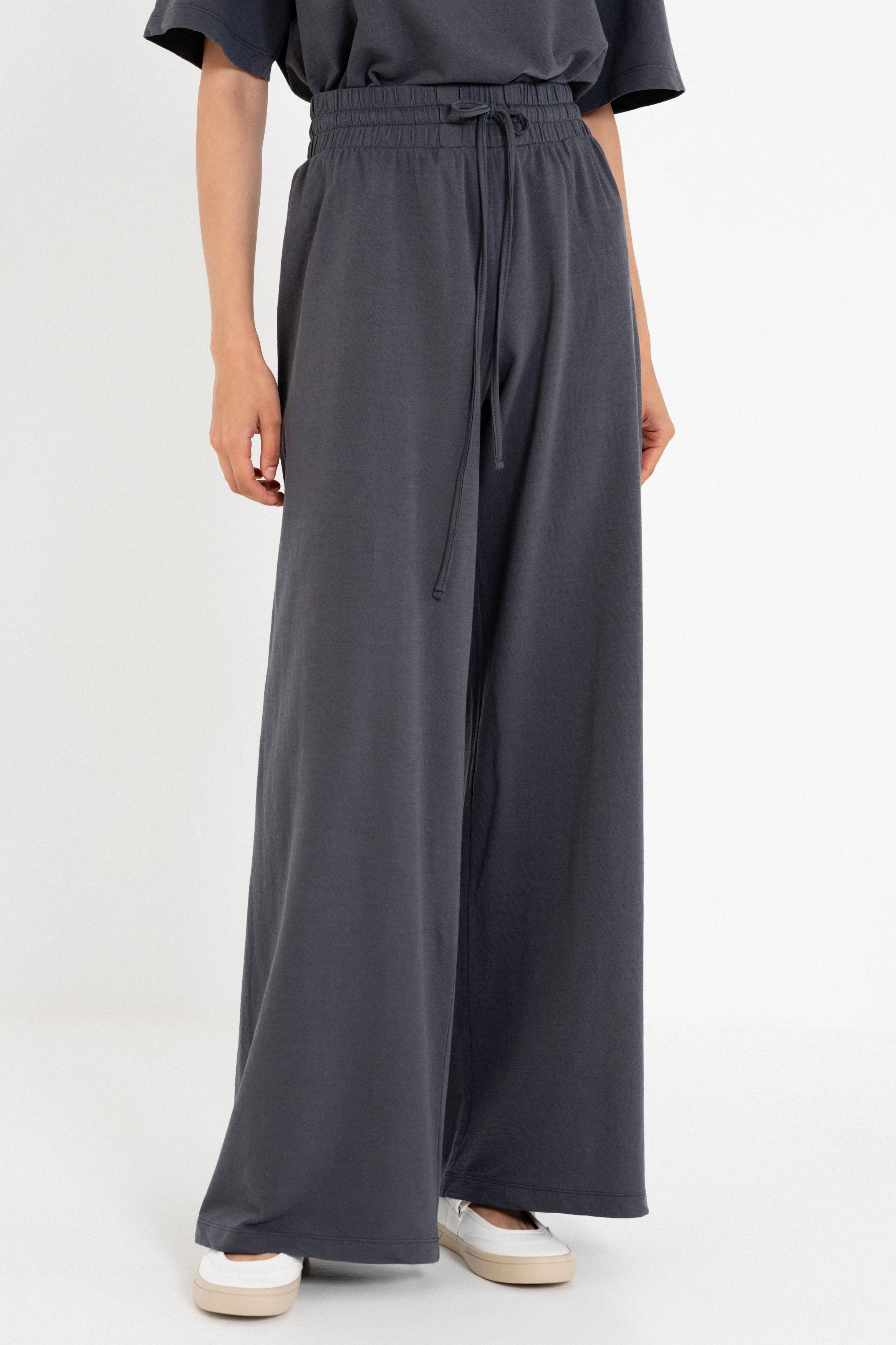Light Futter Wide Leg Pants Dusty Ciel