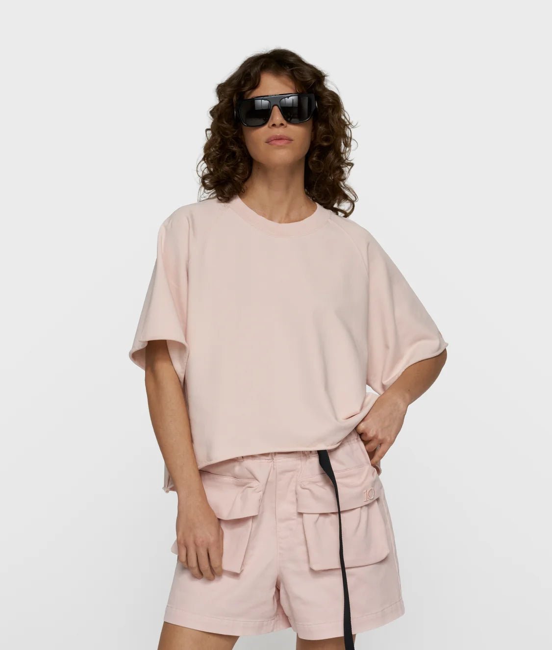 Short Sleeve LA Sweater 20-817-6203-powder - Dein Lieblingsladen Concept