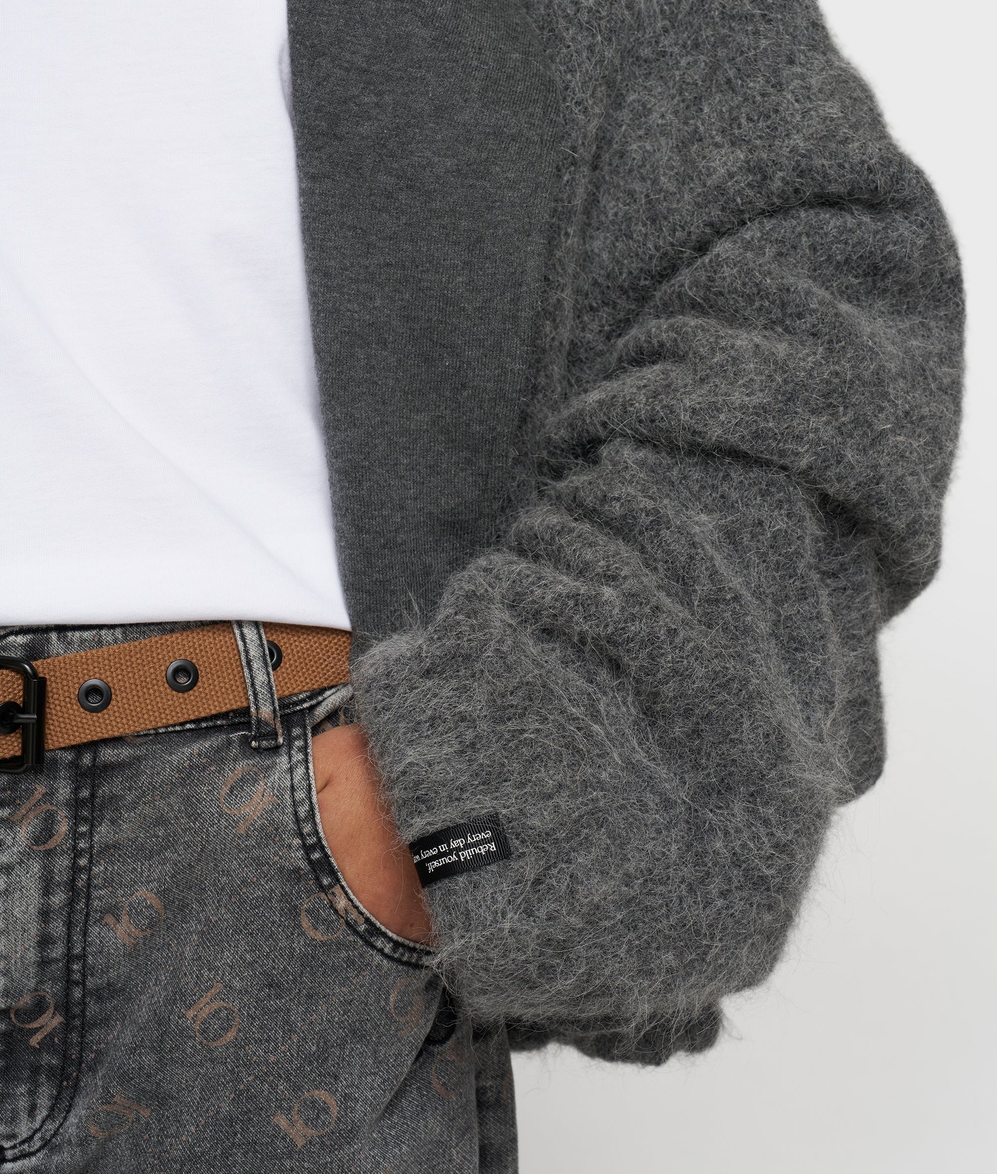 Puffy Hairy Knit Bomber