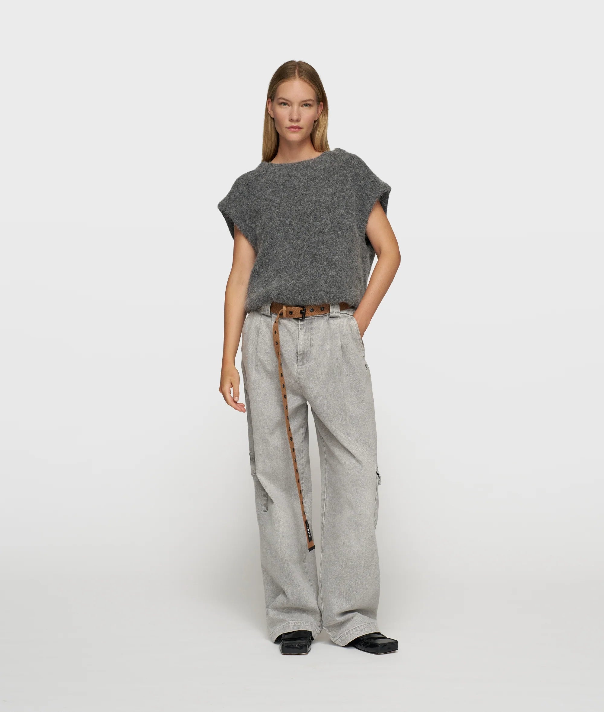 Ballon Hairy Knit Top