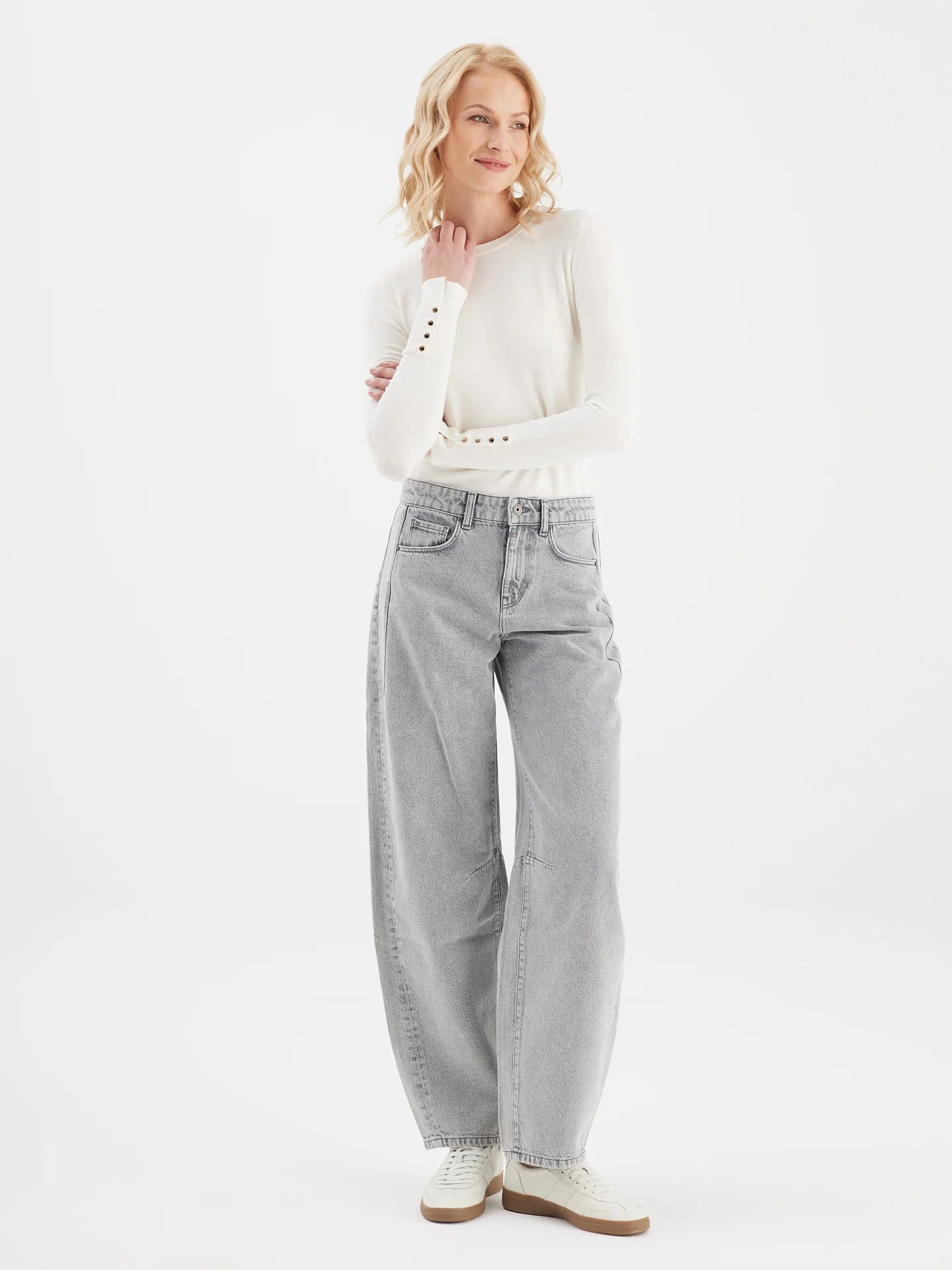 Jeans "Clara" marble grey