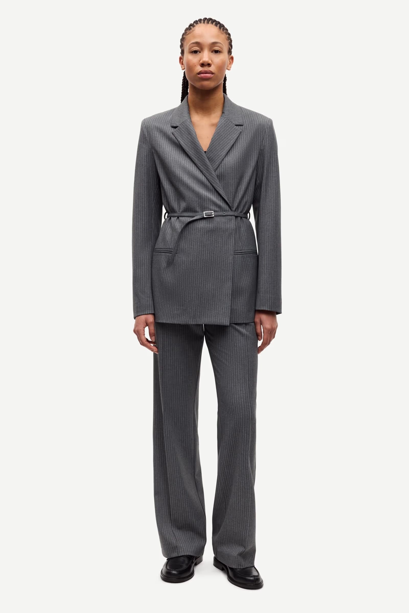 Hose "Salot"-dark gull gray pinstripe
