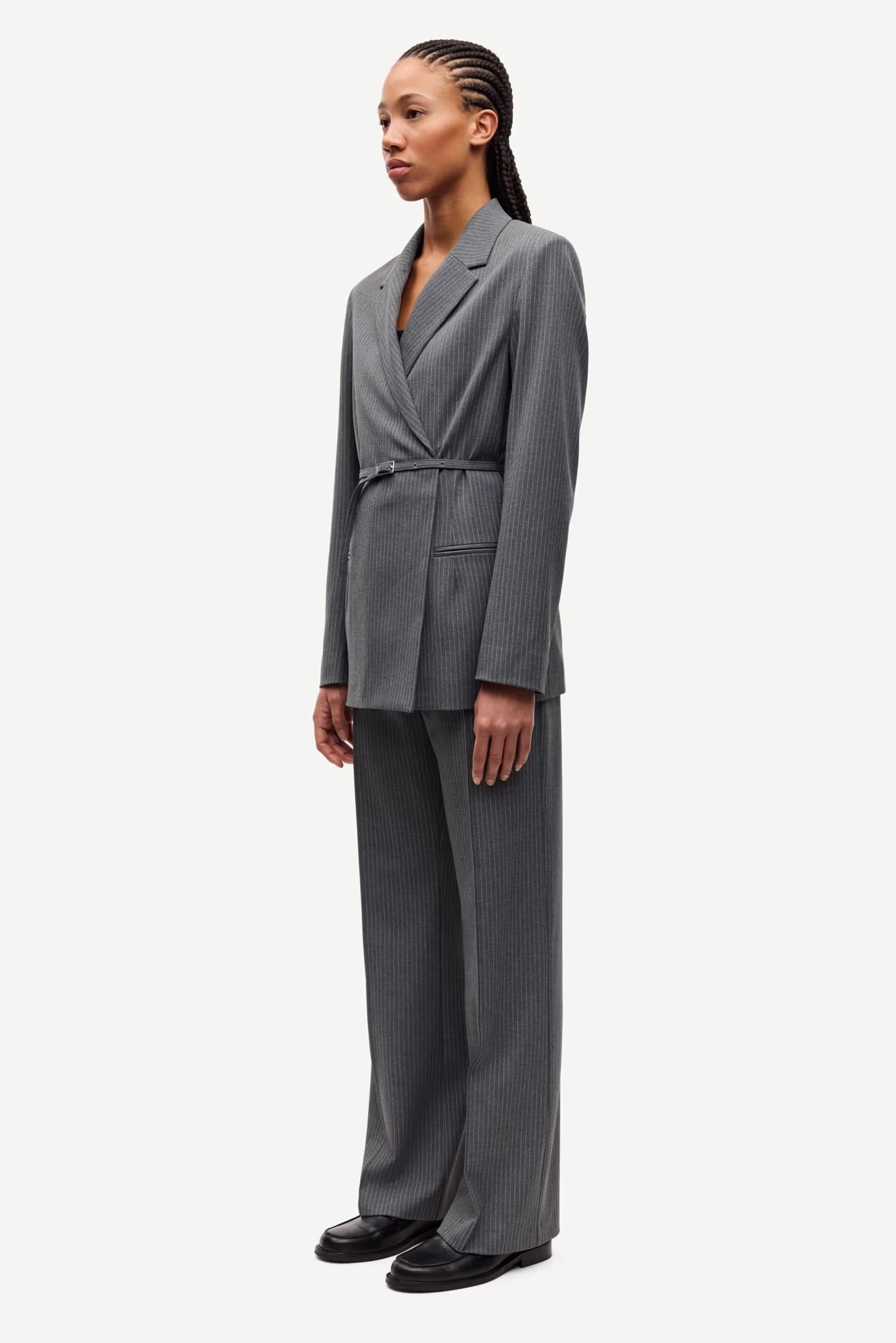 Hose "Salot"-dark gull gray pinstripe