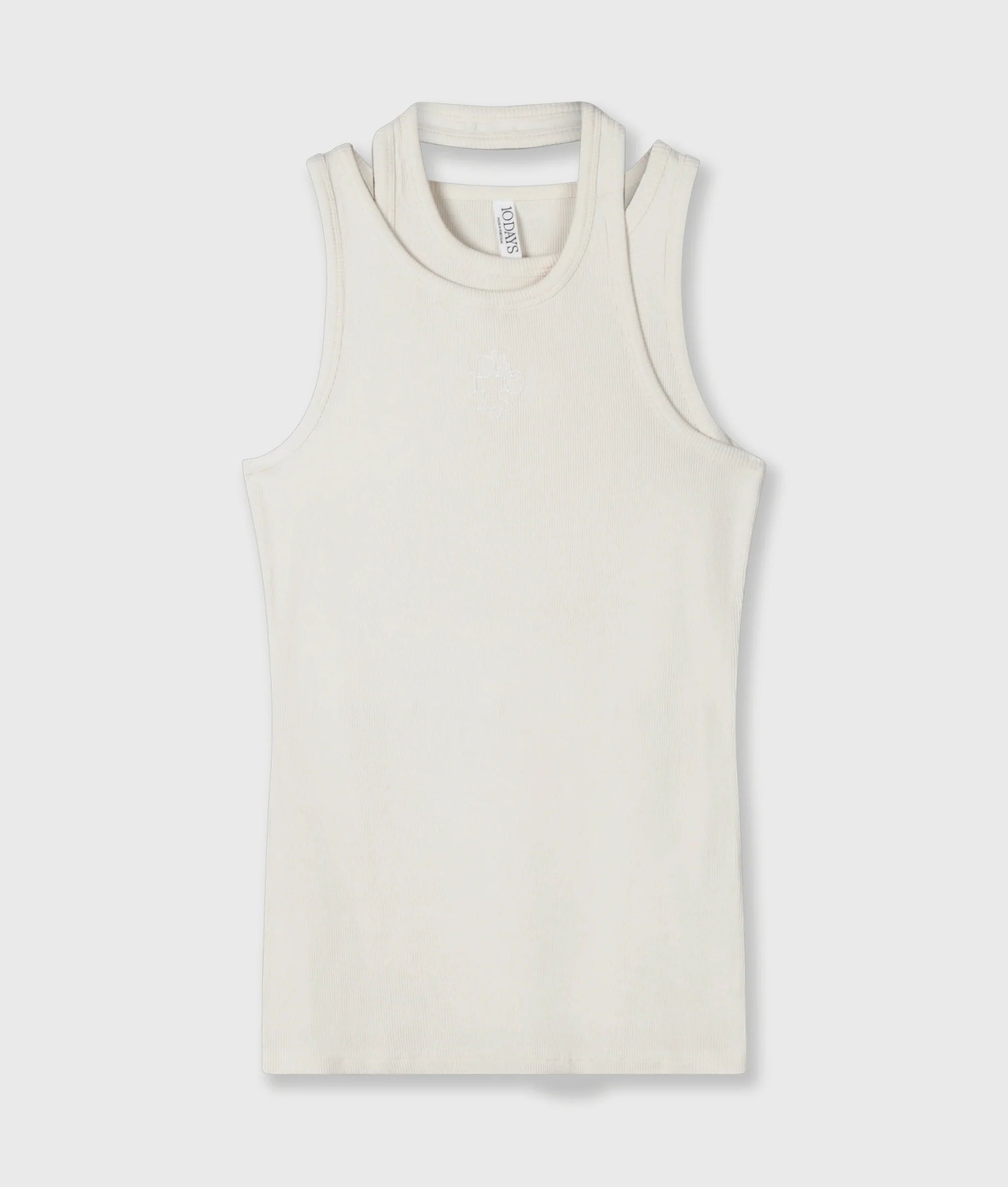 A-Symmetic Rip Top-ecru