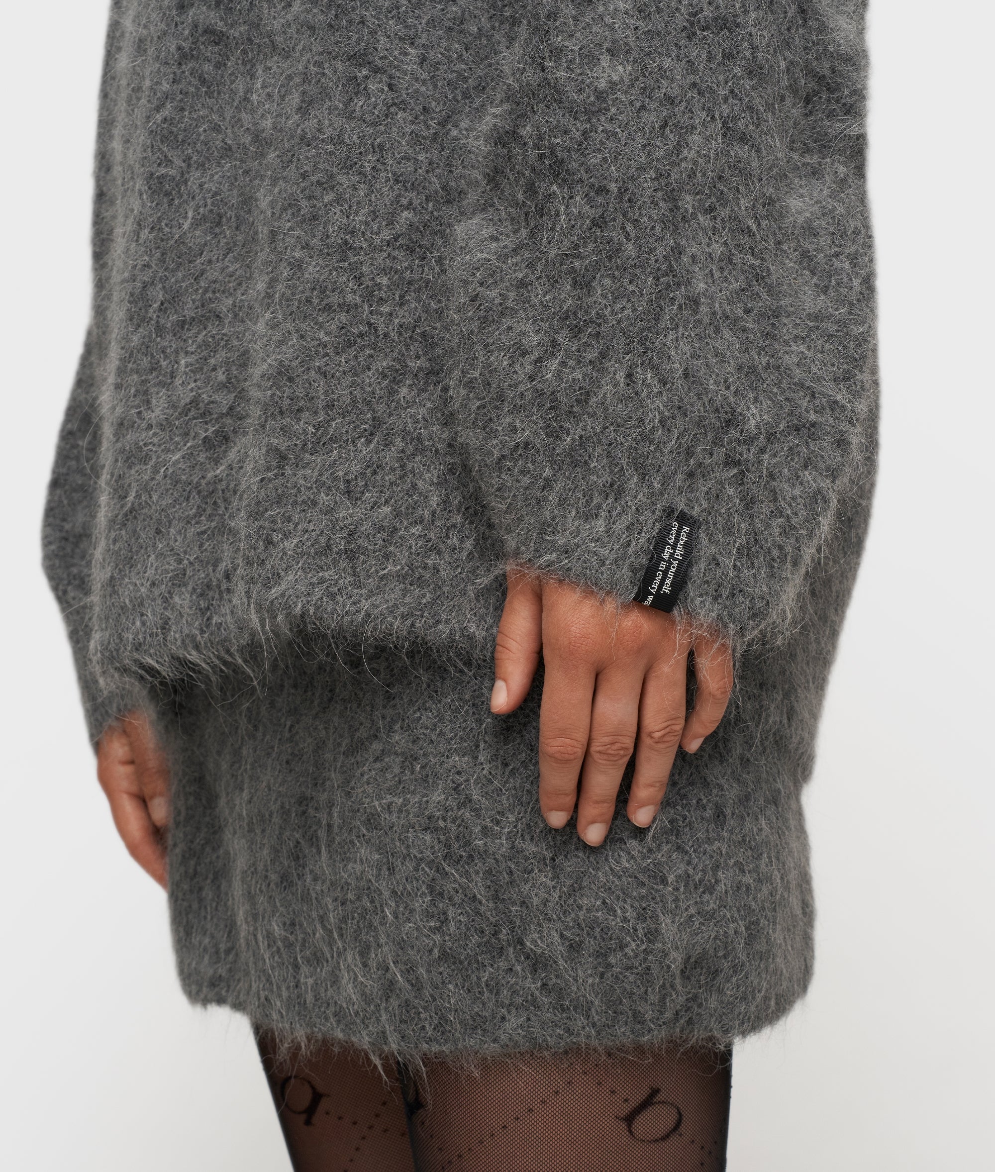 V-Neck Hairy Knit Sweater