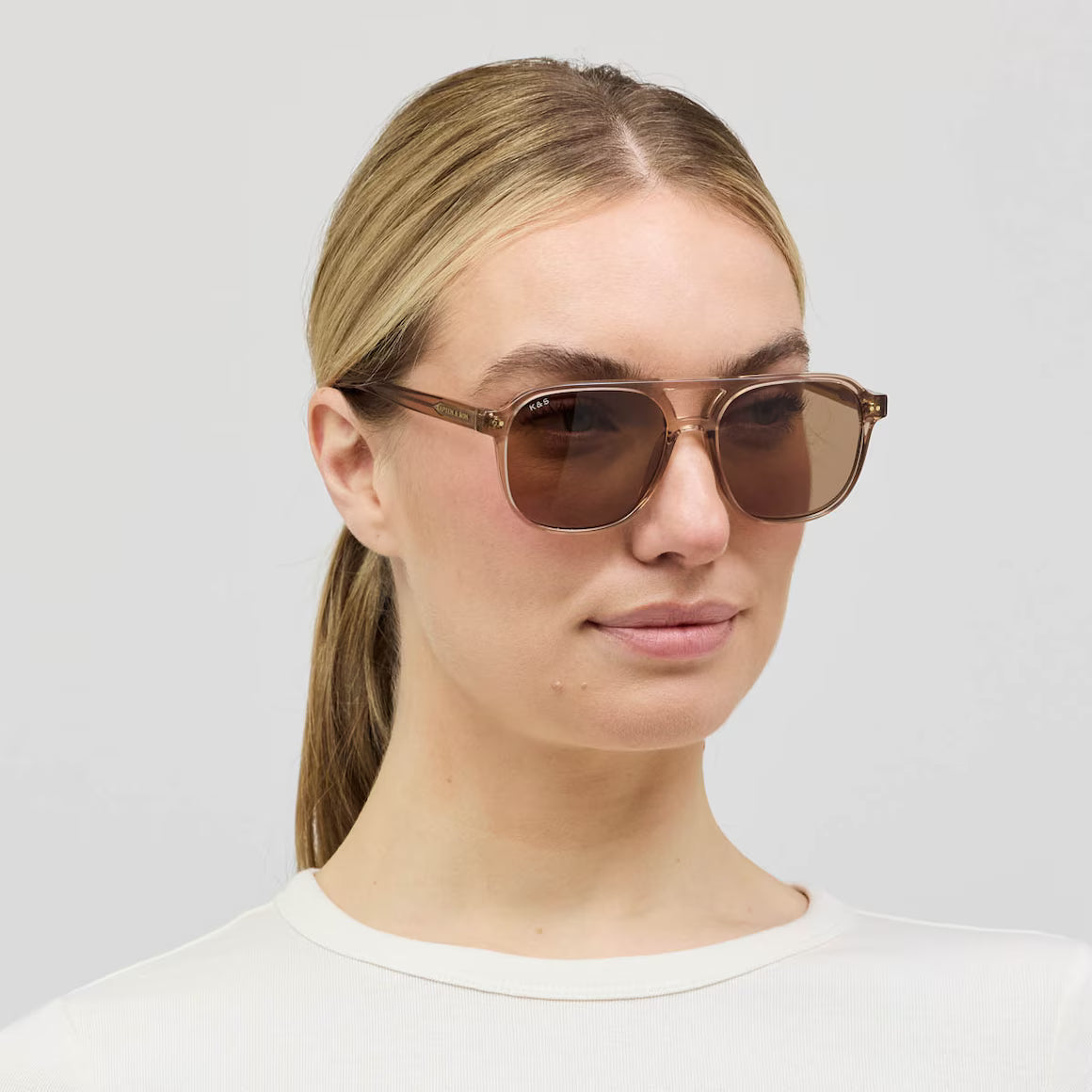 Sonnenbrille „Zurich Oversize Transparent Hazel Light Brown"