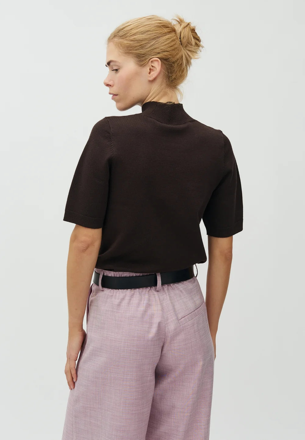 Kurzarm-Pullover "Clara Crew-M" java