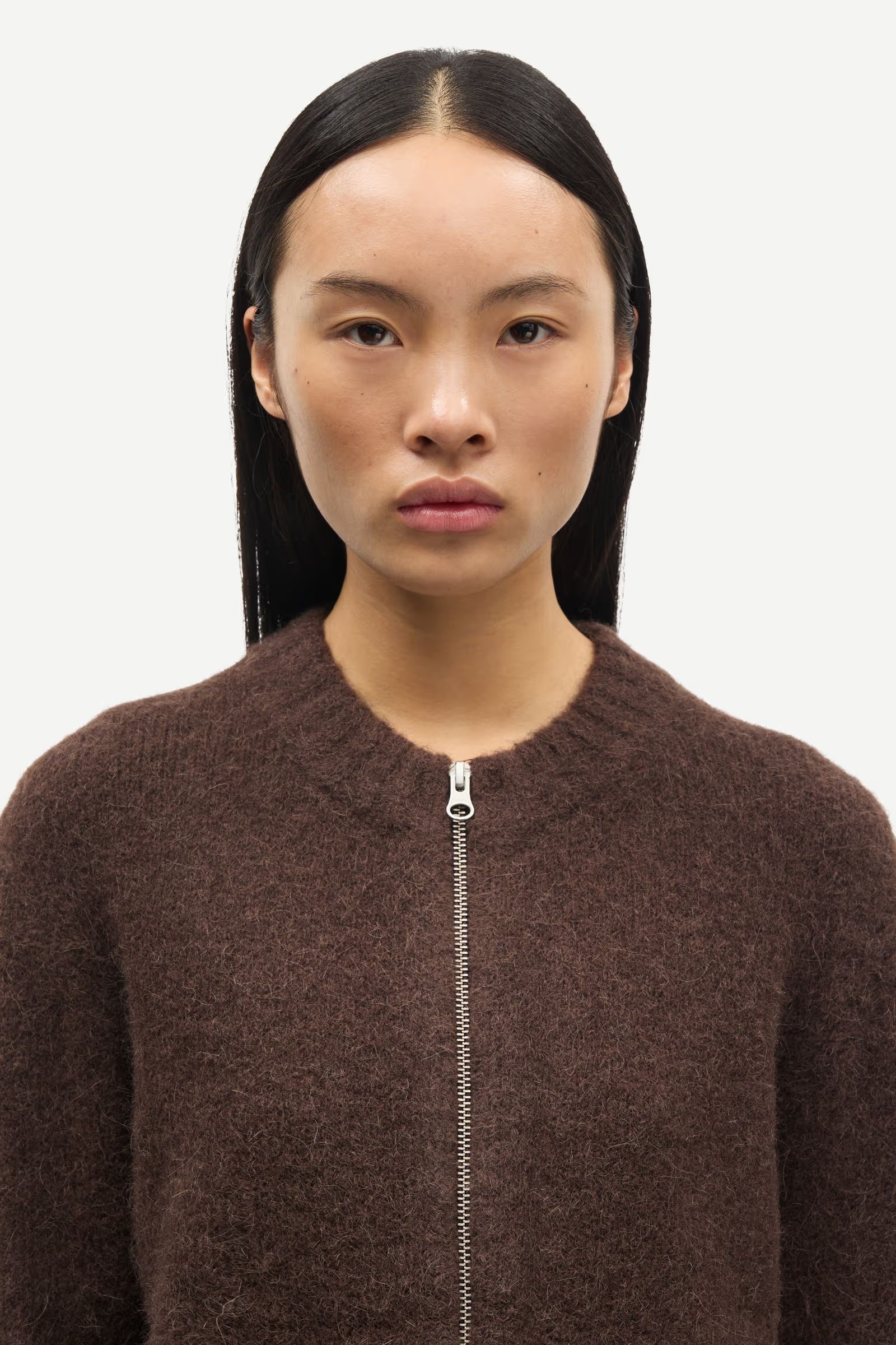 Zip Cardigan "Sajeanine" black coffee