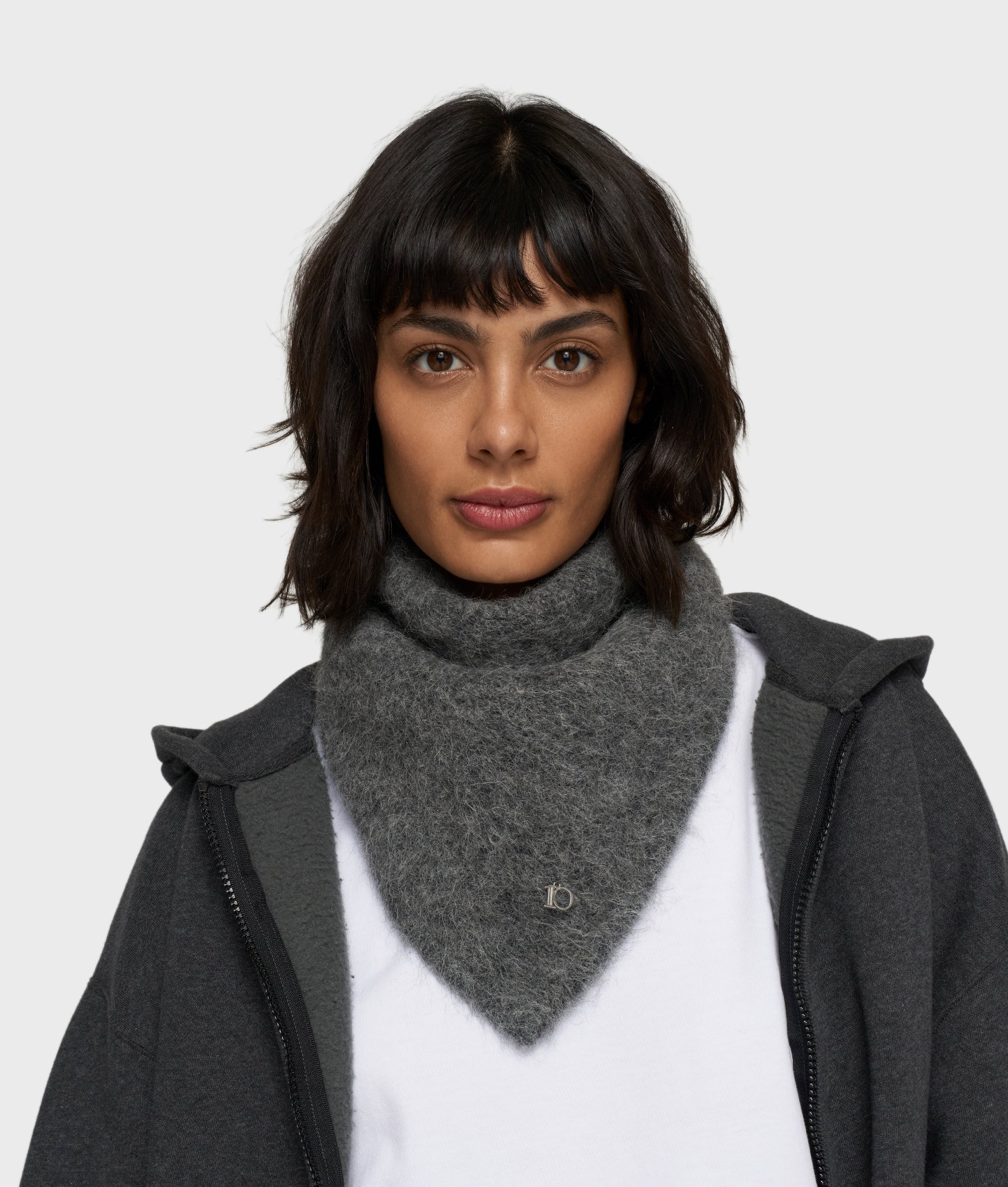 Bandana Hairy Knit Scarf