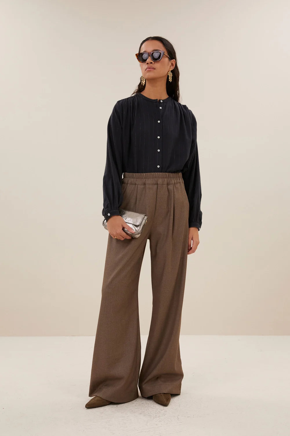 Lurex Bluse "Nyka" midnight lurex stripe