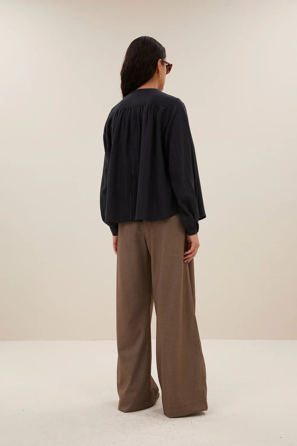 Lurex Bluse "Nyka" midnight lurex stripe