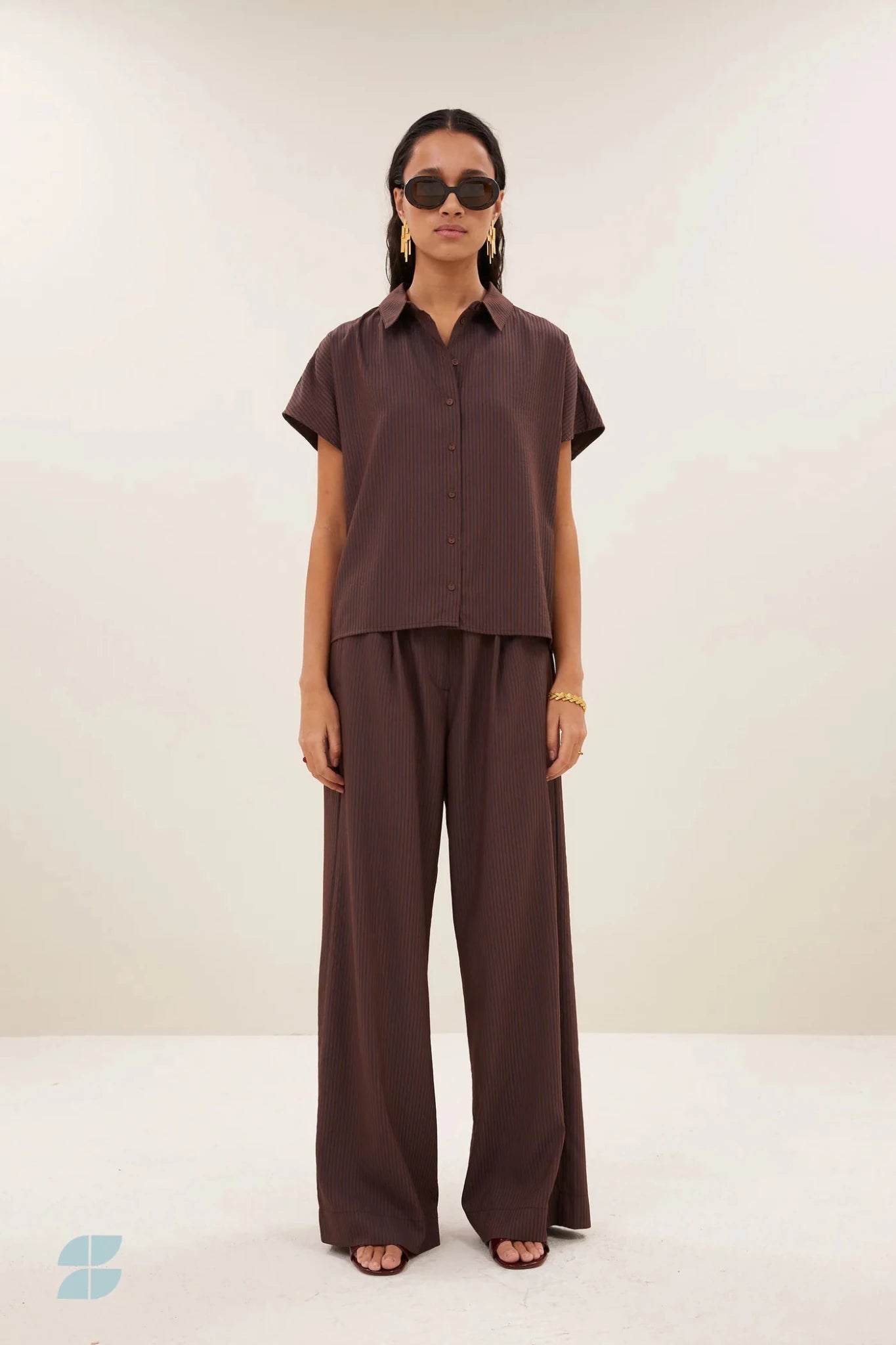 Bluse "Barley" - tan stripe - Dein Lieblingsladen Concept