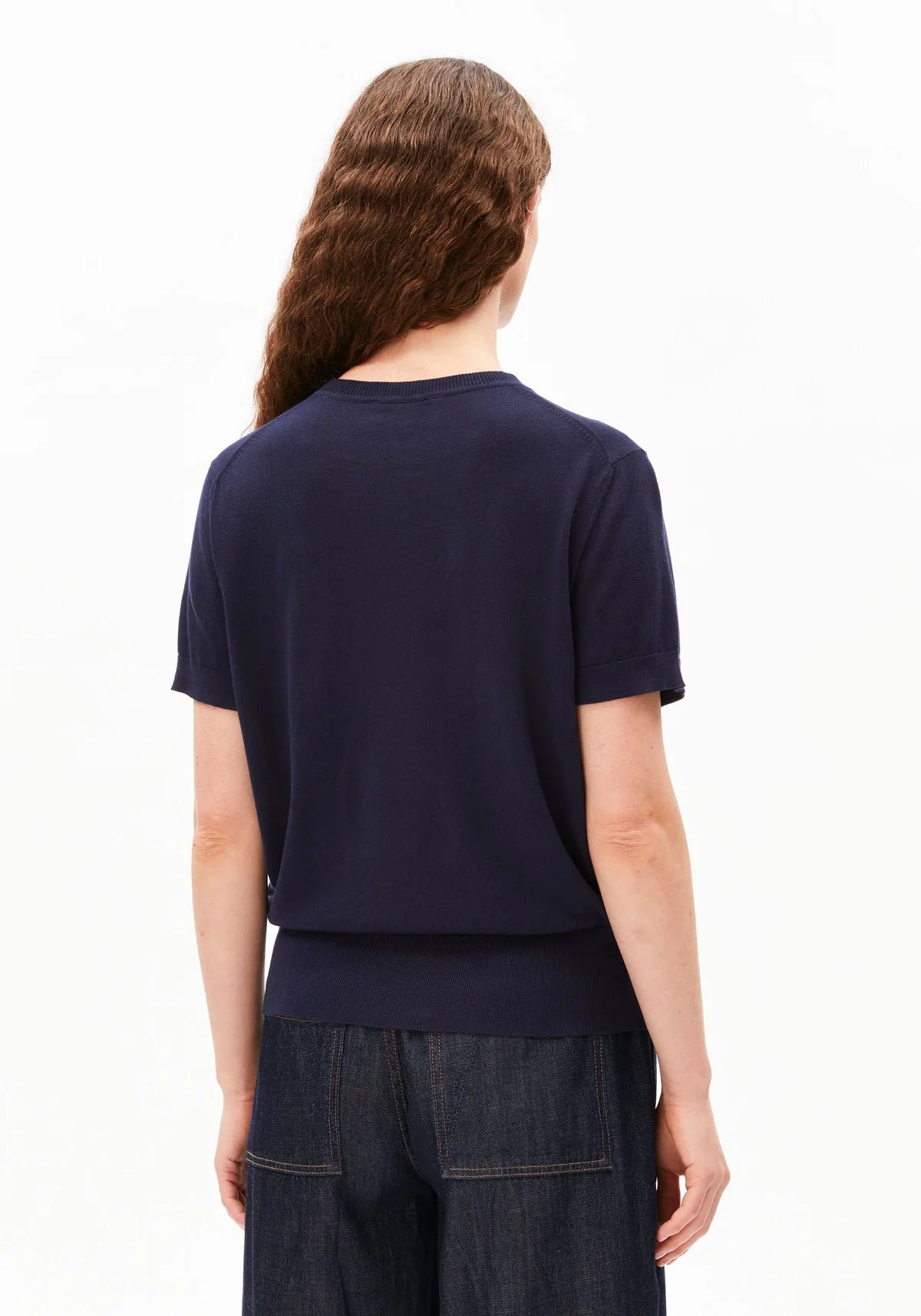 Knit Sweater "Fine" tinted navy