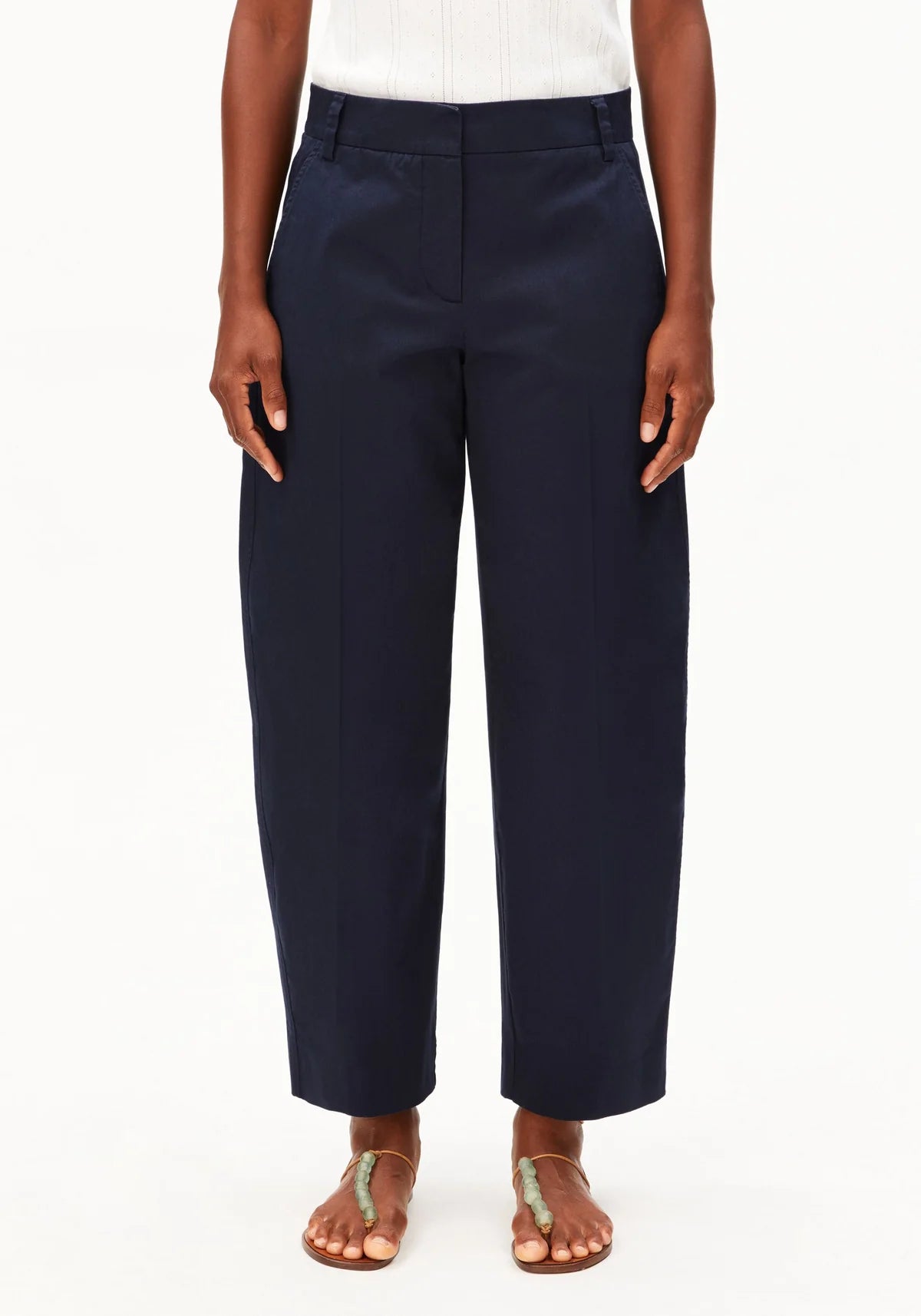 Barrel Leg Twill Pant