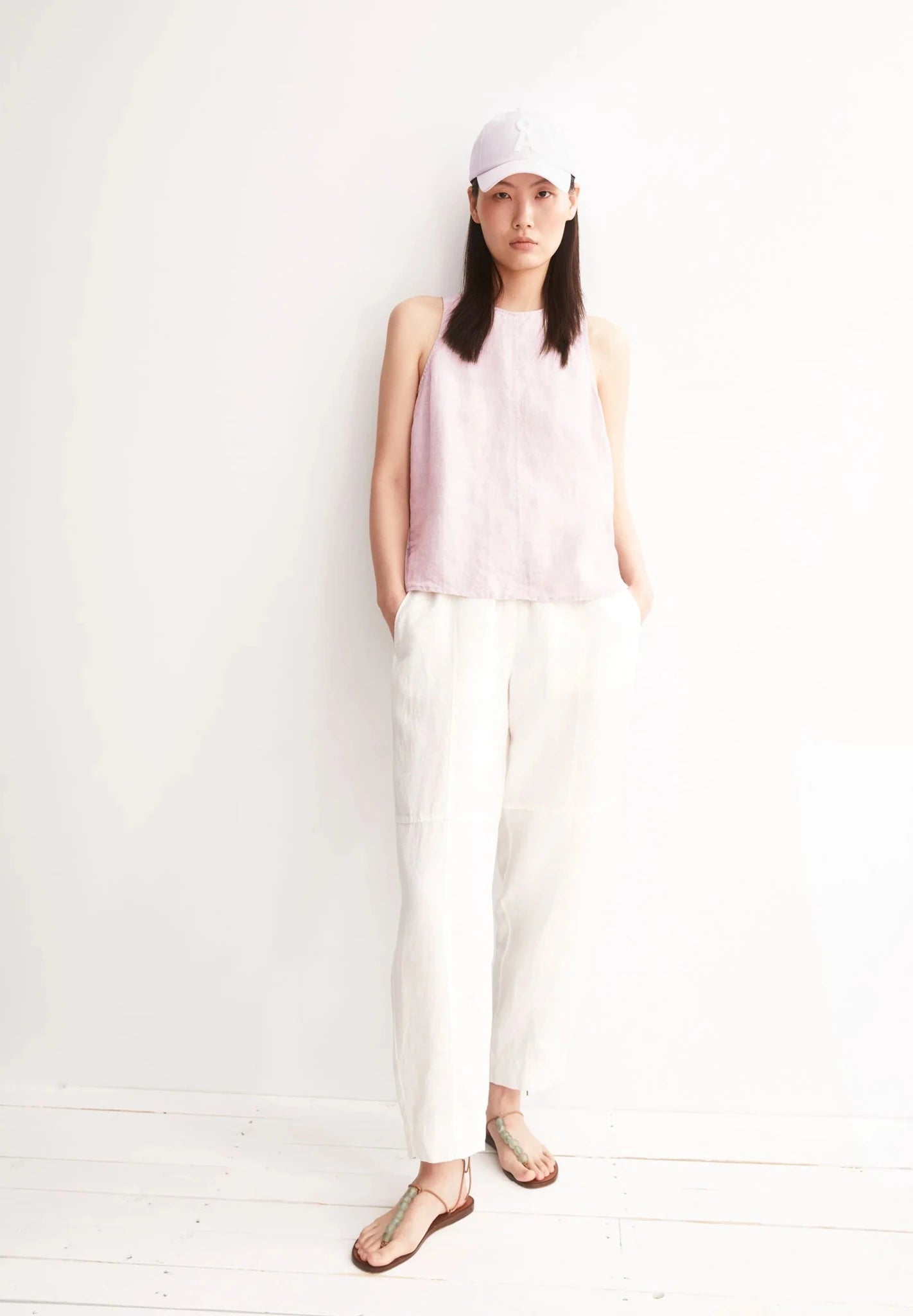 Pure Linen Blouse Top Pink Mist - Dein Lieblingsladen Concept