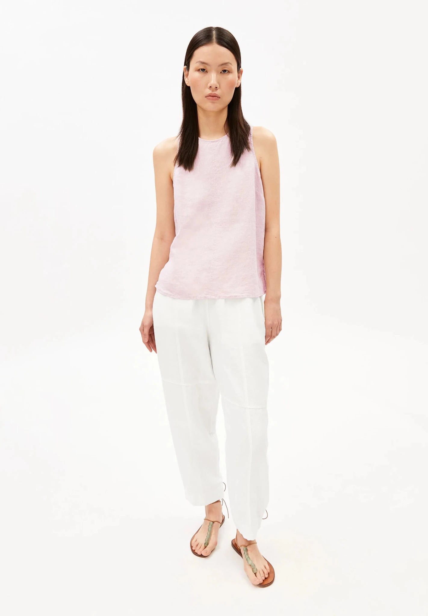 Pure Linen Blouse Top Pink Mist - Dein Lieblingsladen Concept