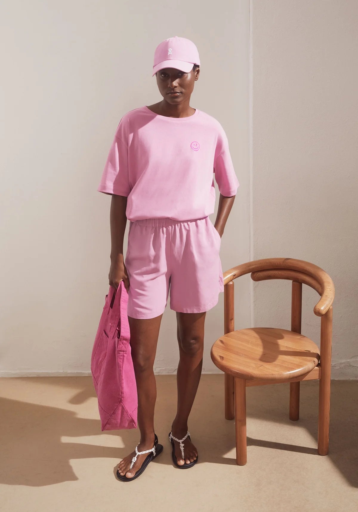 Linen Blend Pull On Shorts Washed Berry - Dein Lieblingsladen Concept