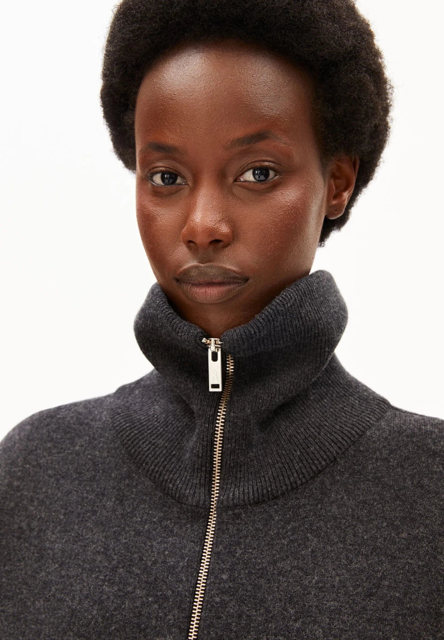 Cotton Wool Knit Jacket - steel melange - Dein Lieblingsladen Concept