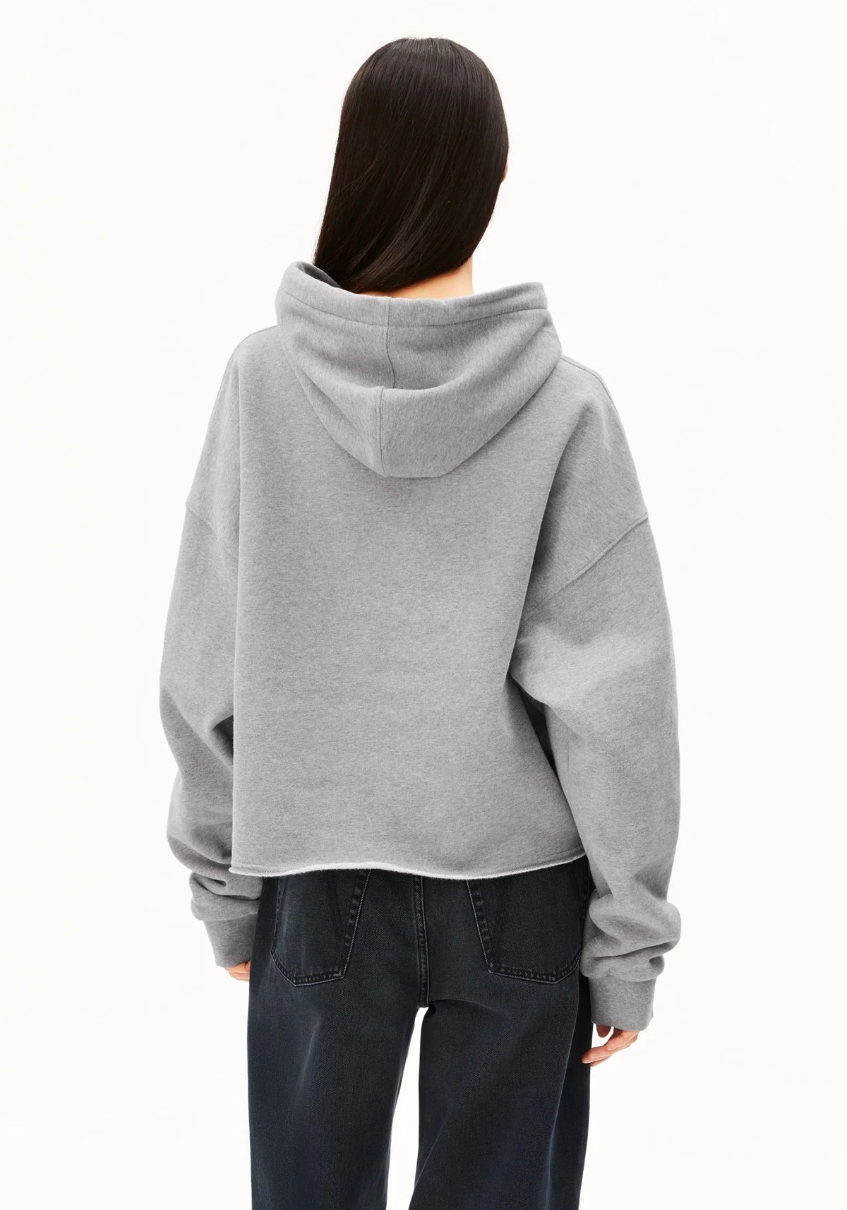 Iconic A Open Edge Hoodie Silver Melange