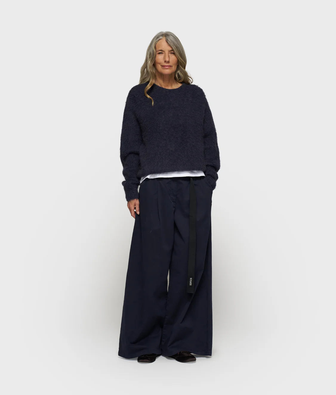 Cropped Hairy Knit Sweater