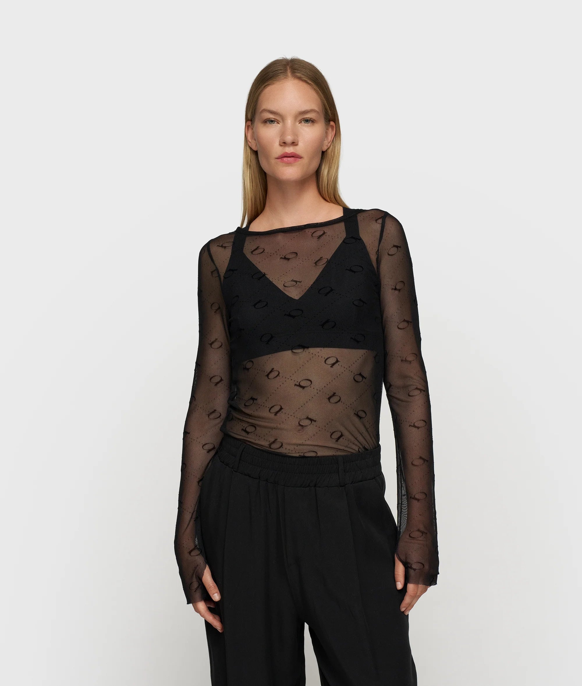 Mesh Long Sleeve Monogram