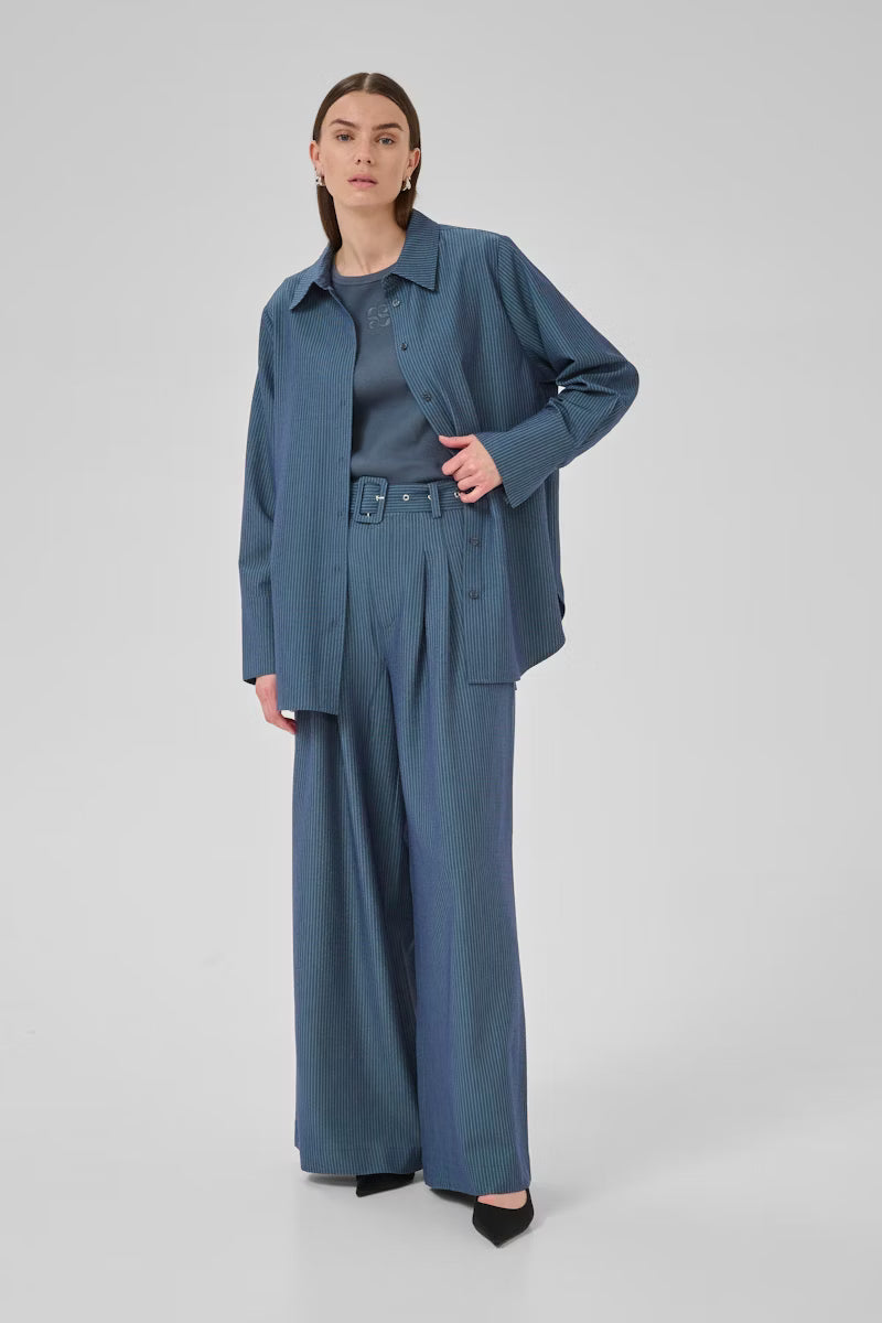 Shirt "VittaMW" dark slate with stripes