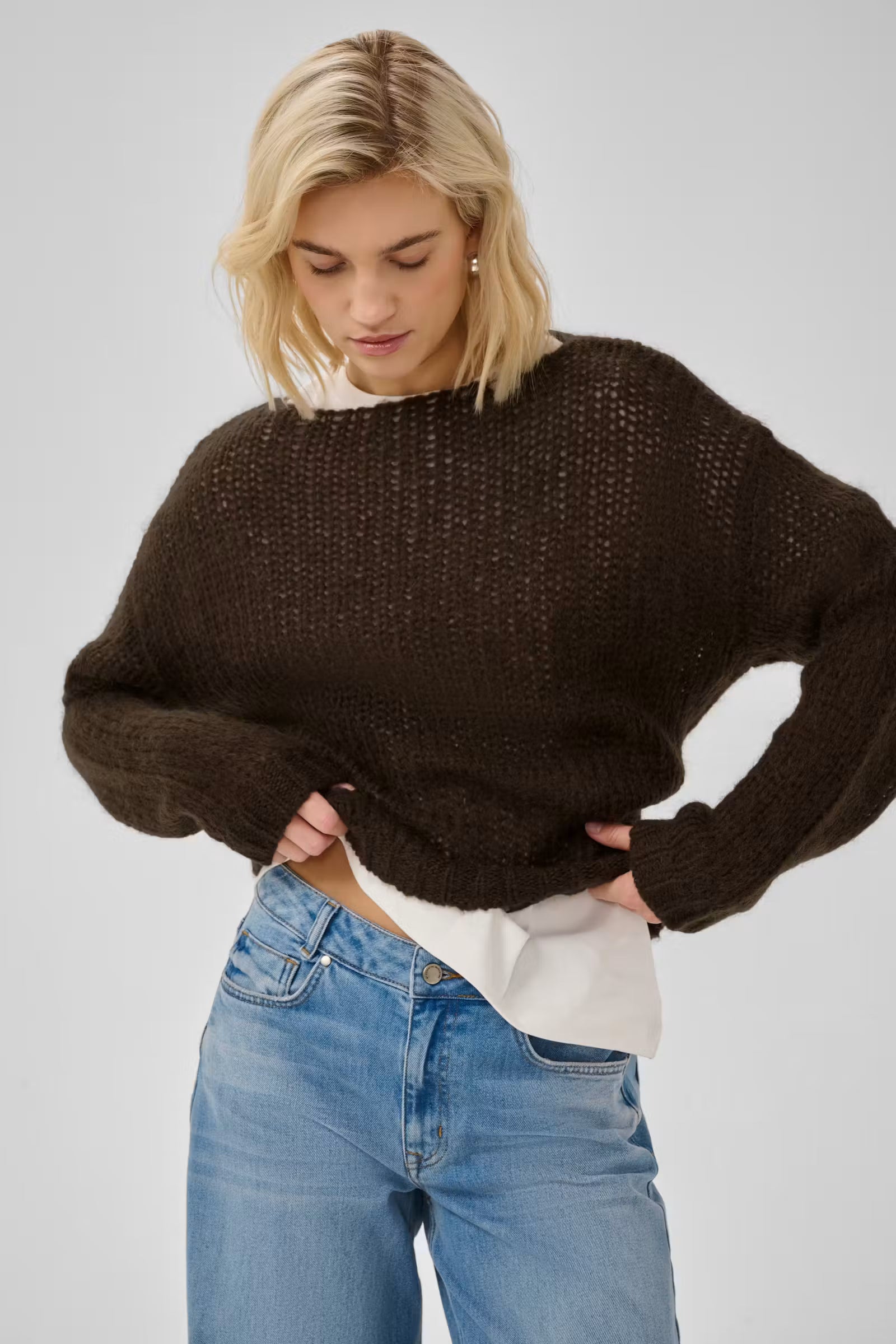 Knit Pullover "MWNima" dark brown