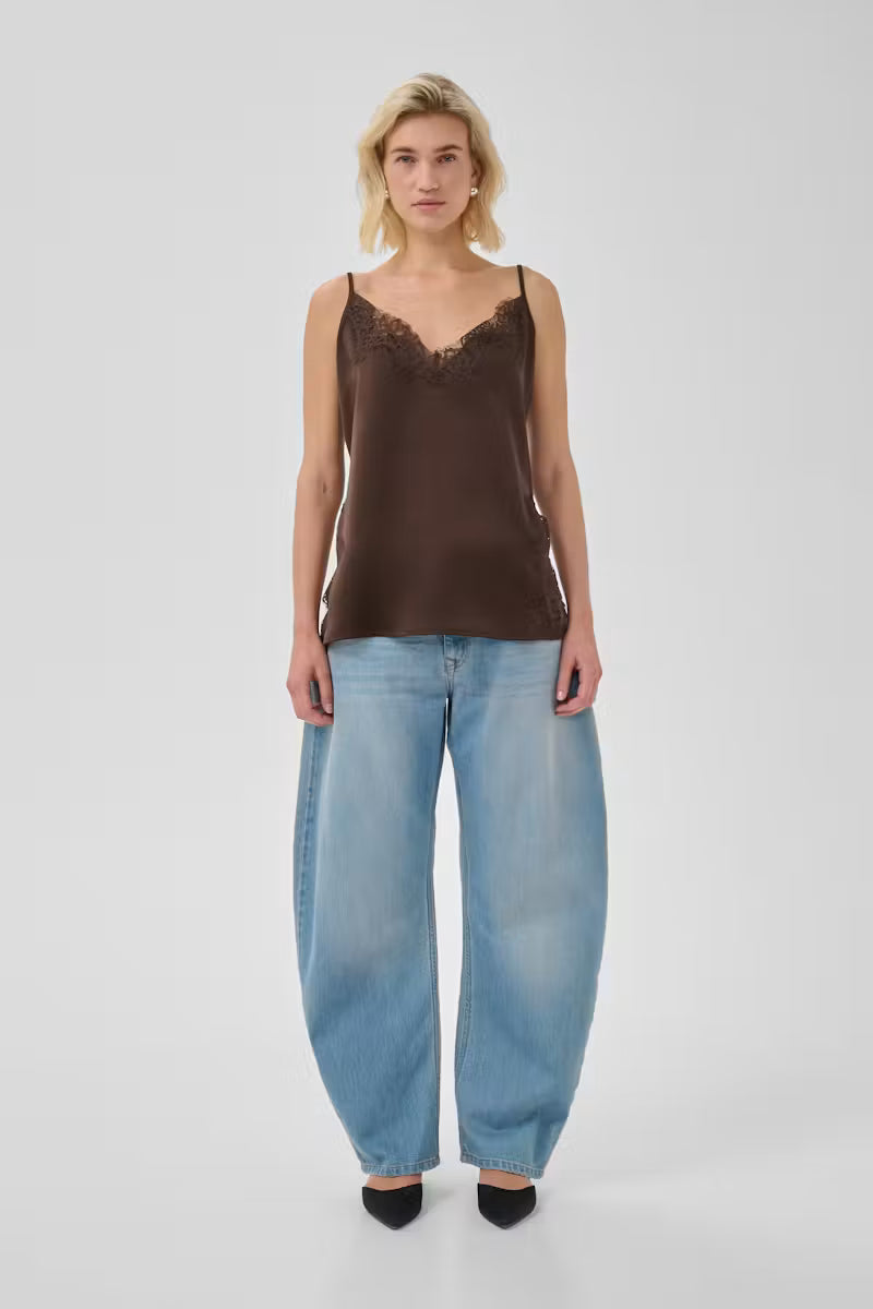 Lace Long Top "MWBrenda" dark brown