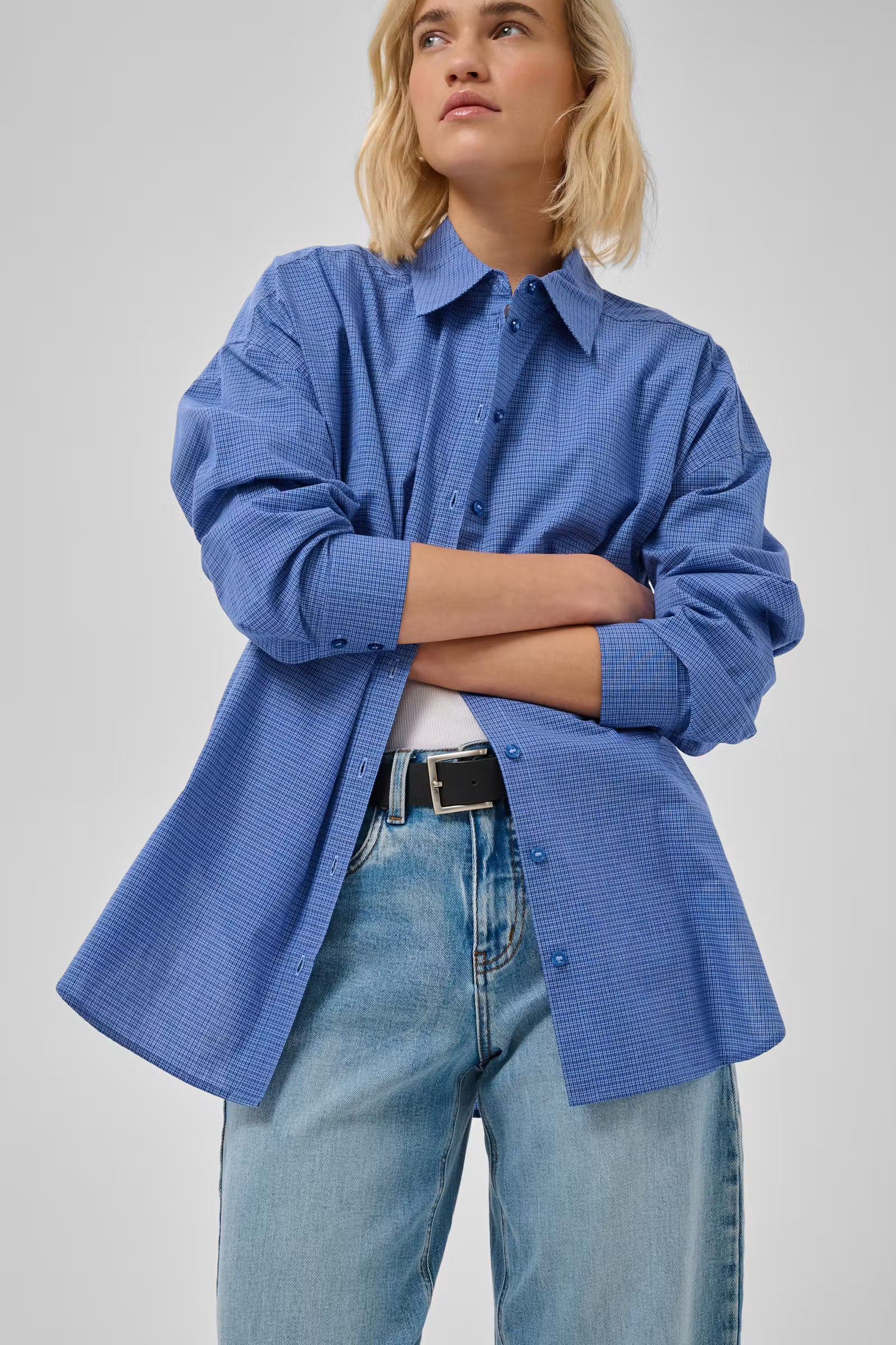 Boxy Shirt "MWIlse" clear blue check