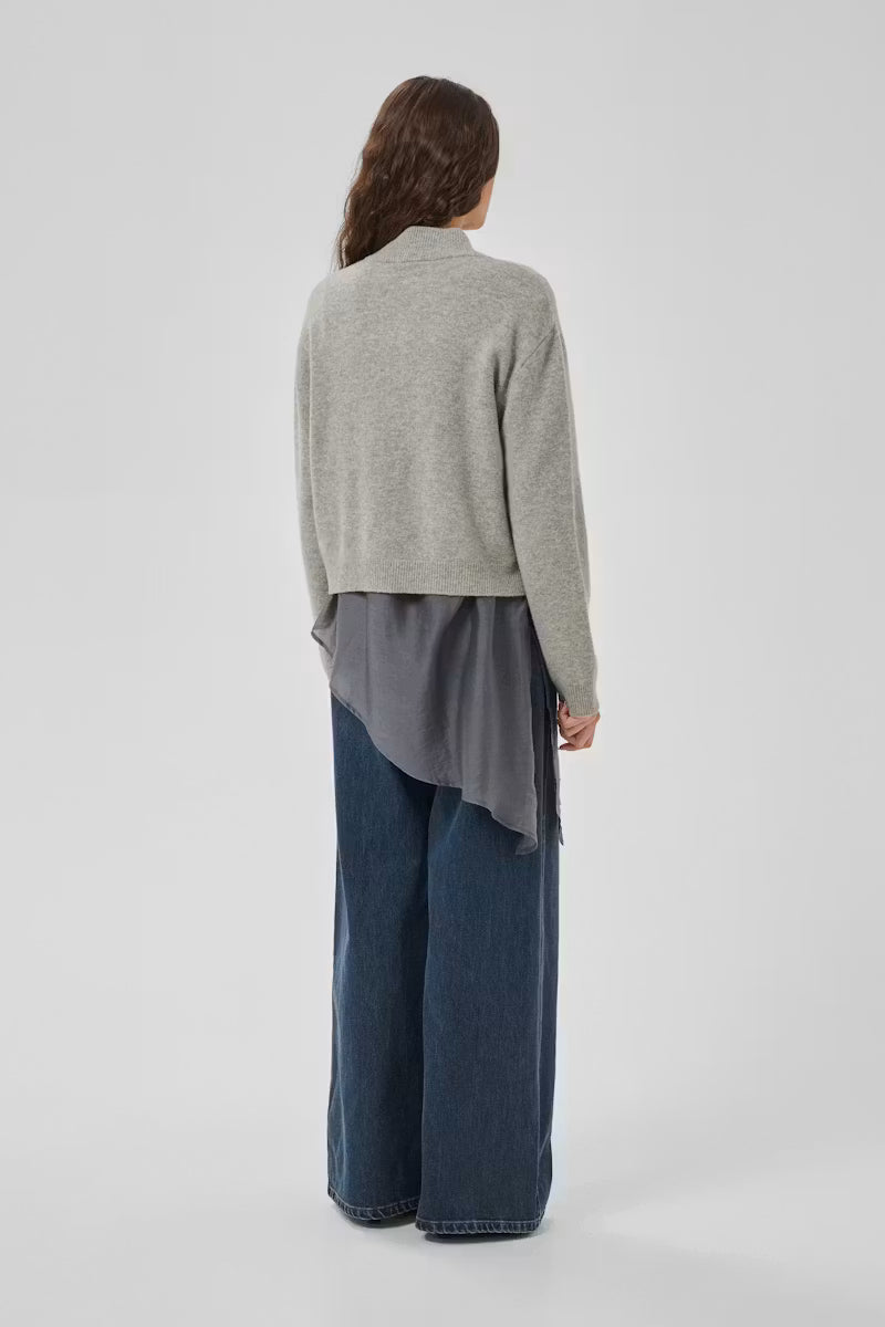 Knit Zip Cardigan "MWTracy" light grey melange