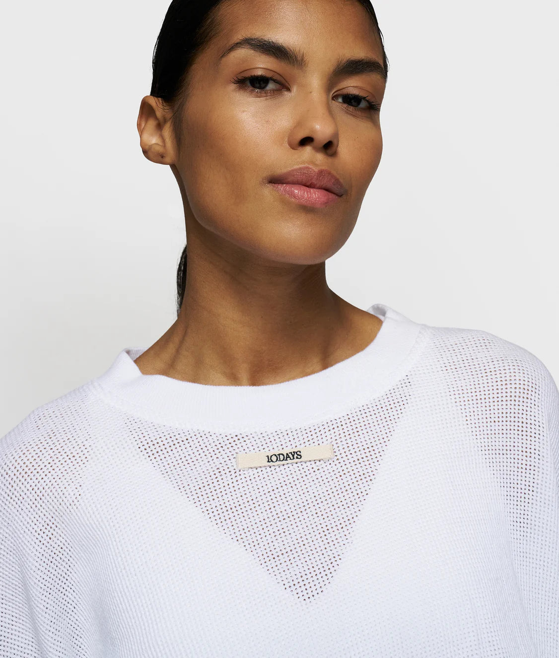 Mesh Baselball Sweater Gathering