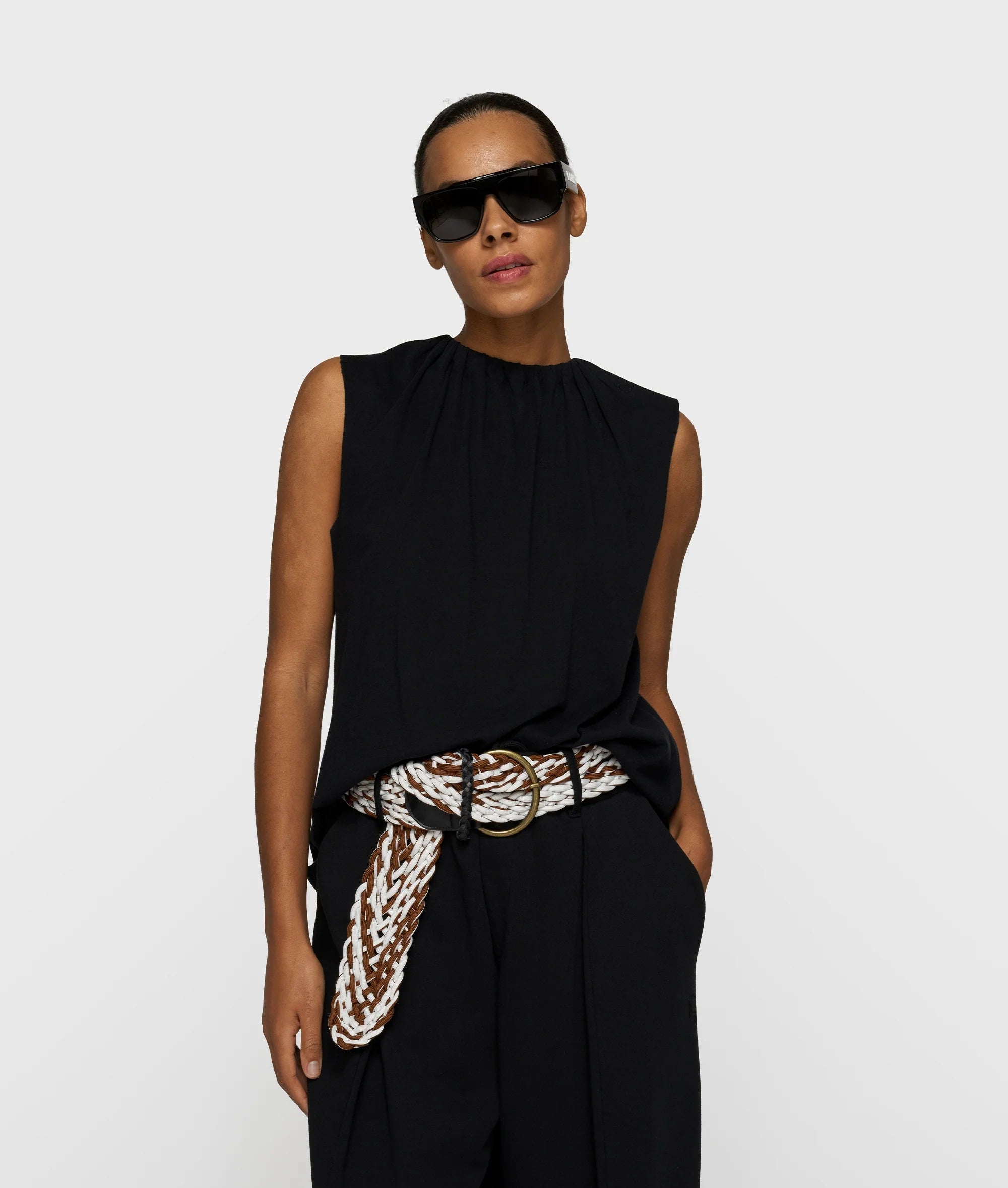 Pleated Top Jersey Black