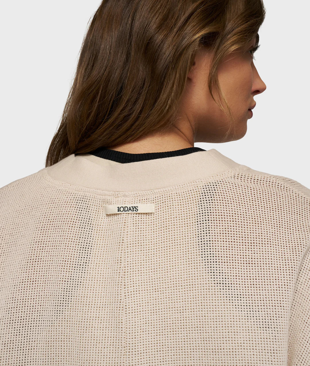 V-Neck Cardigan Mesh