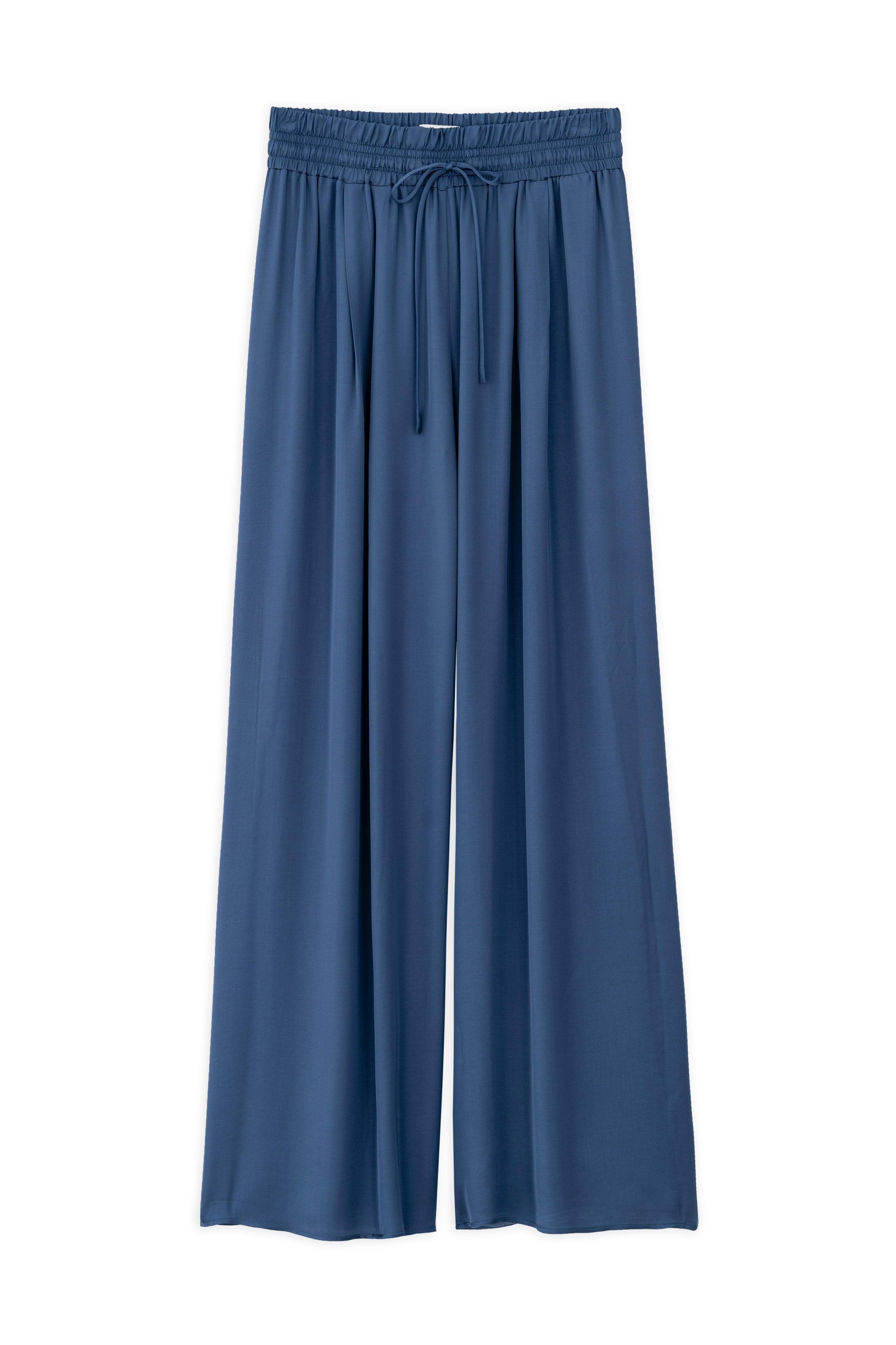 Satin Wide Leg Pants Blue