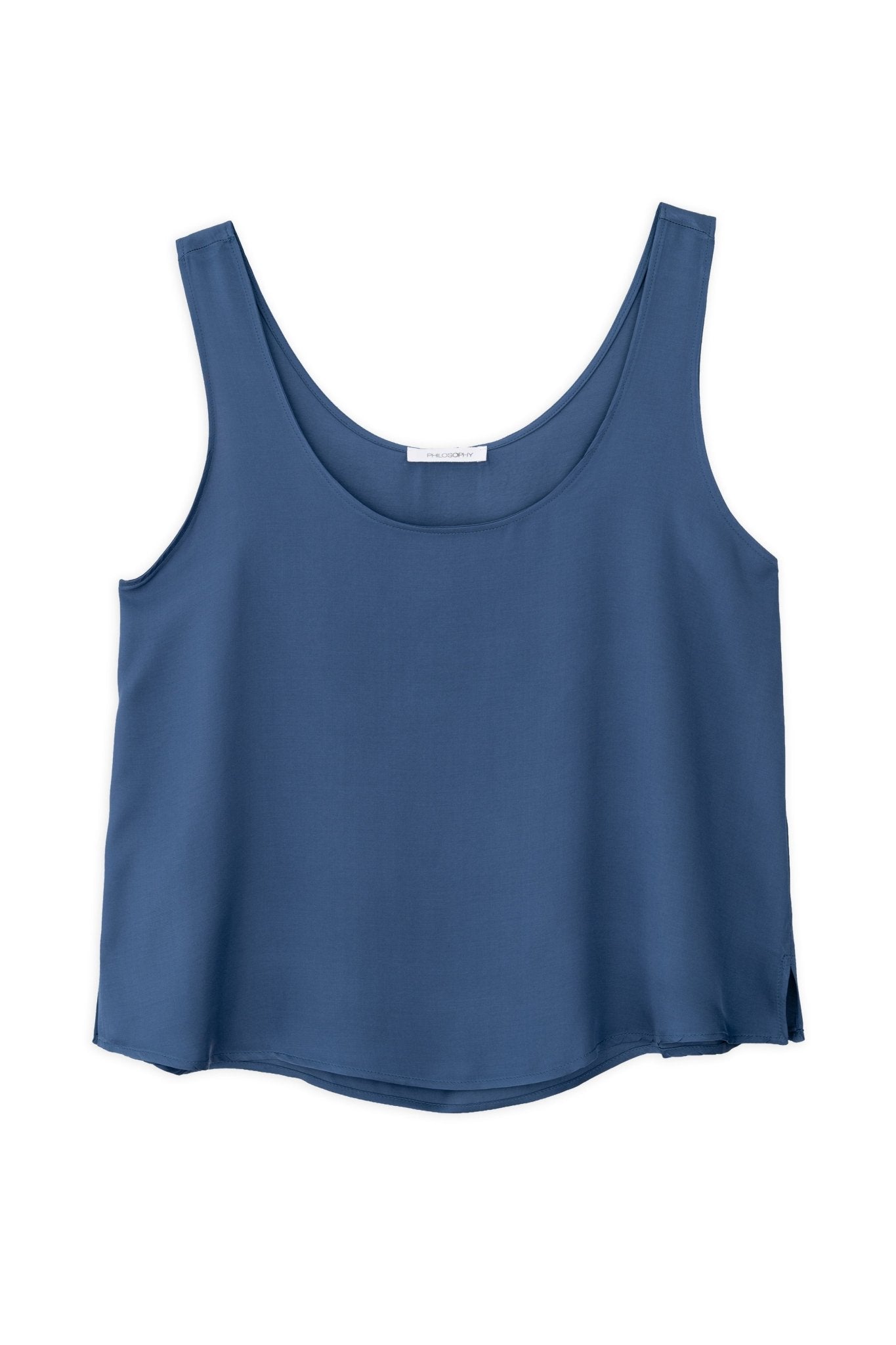 Satin Cropped Top Blue - Dein Lieblingsladen Concept