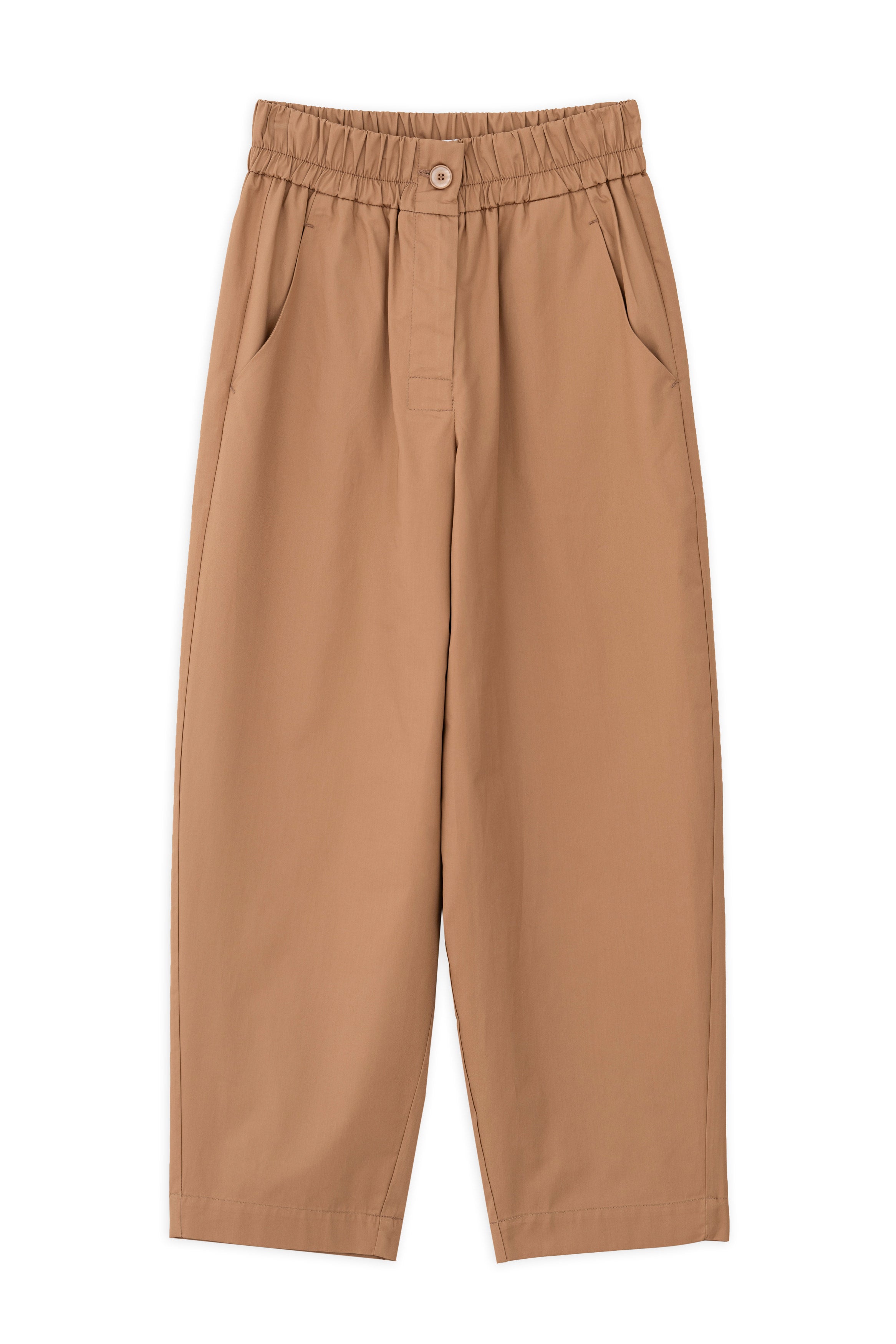 Poplin Barrel Pants Camel
