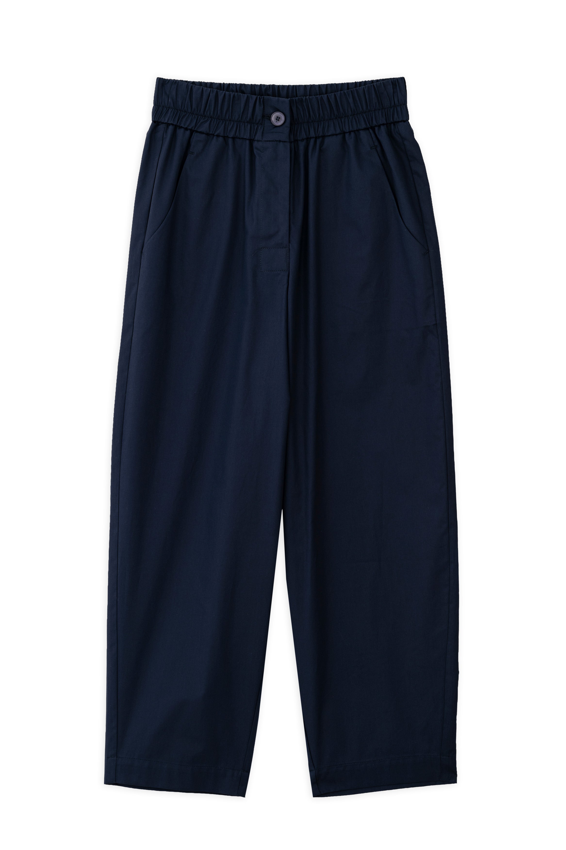 Poplin Barrel Pants Dark Blue