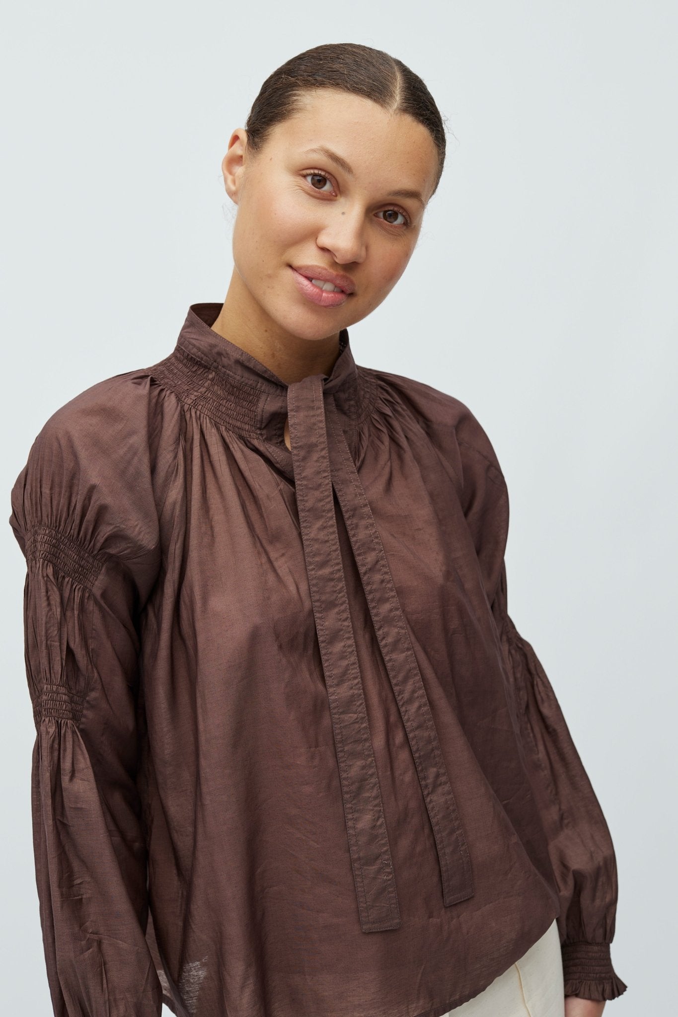 Bluse "Khalya - M" Chocolate Brown - Dein Lieblingsladen Concept