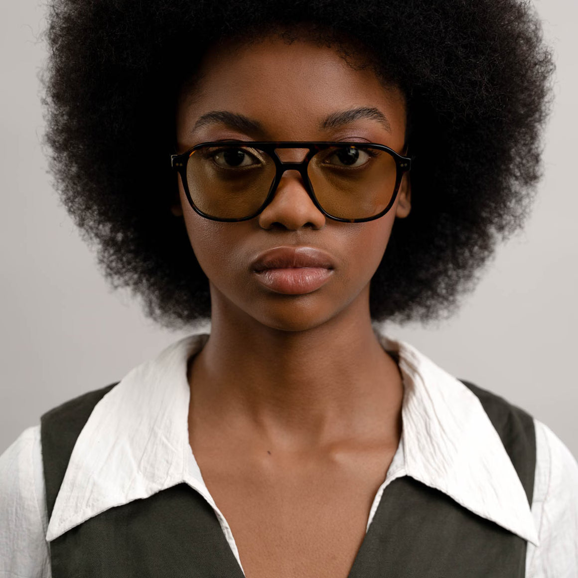 Sonnenbrille „Zurich Oversize dark Tortoise Green“
