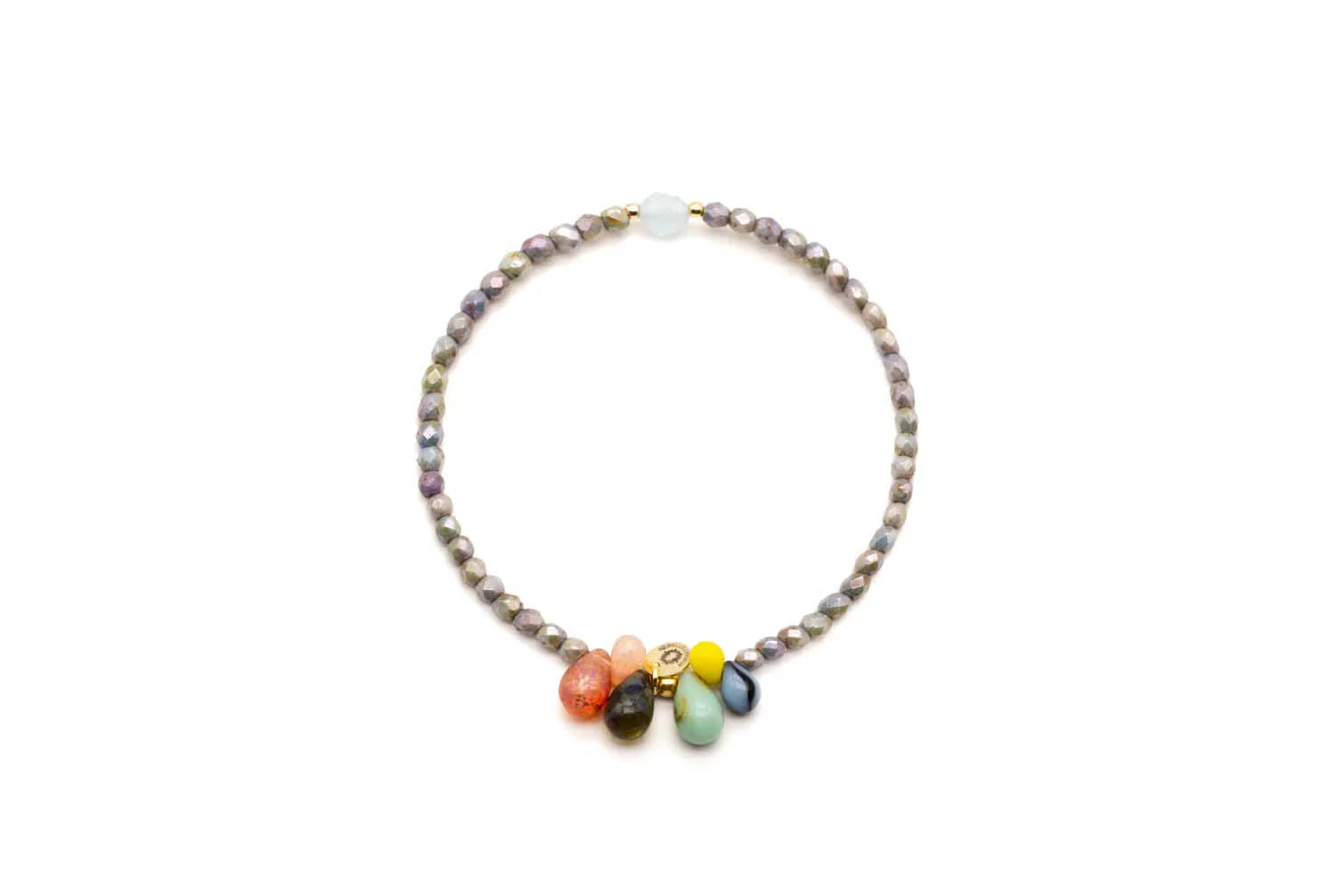 Armband „Mala Single 6Drops Glowy Grey"