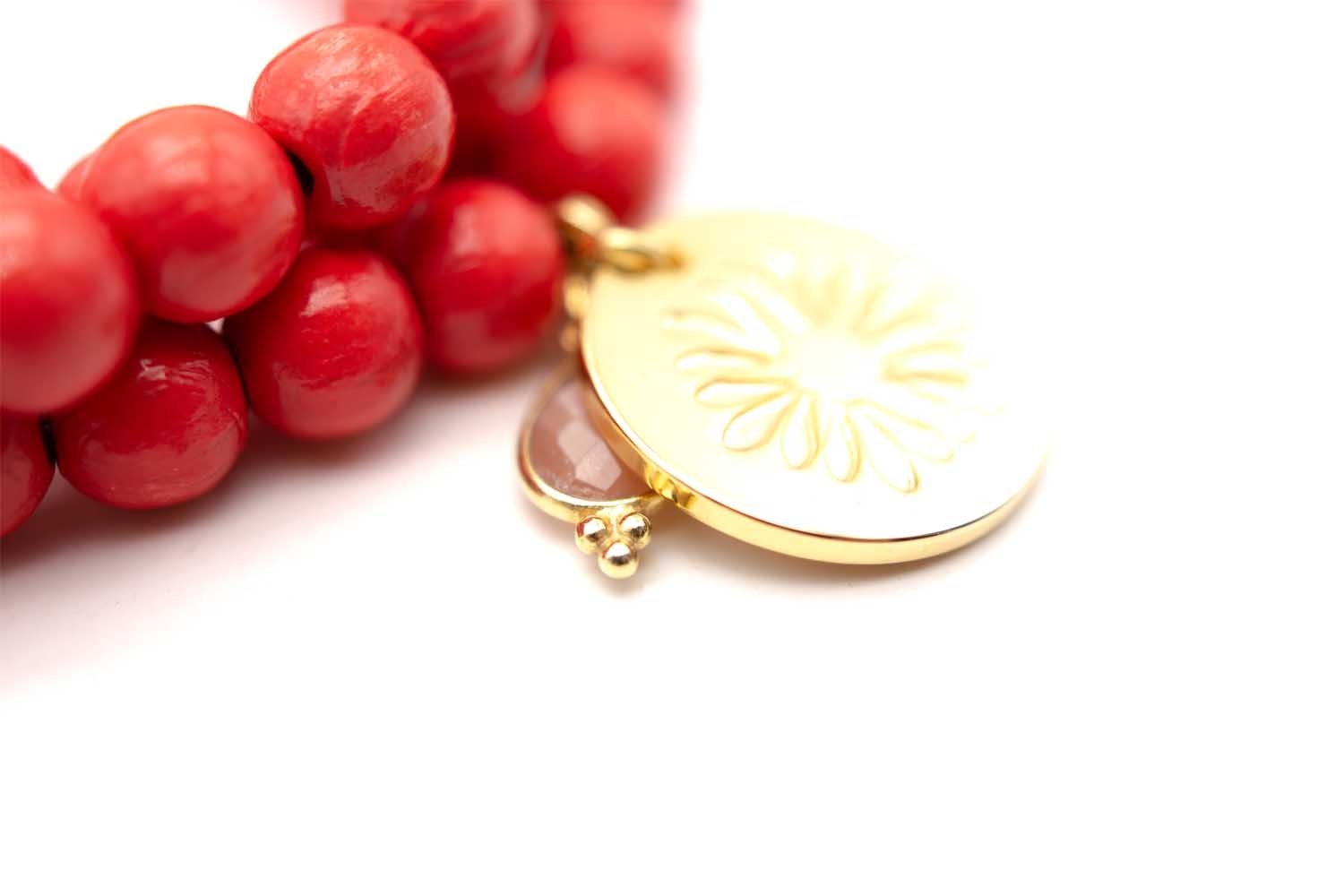 Armband "Mala Triple Coral" - Dein Lieblingsladen Concept