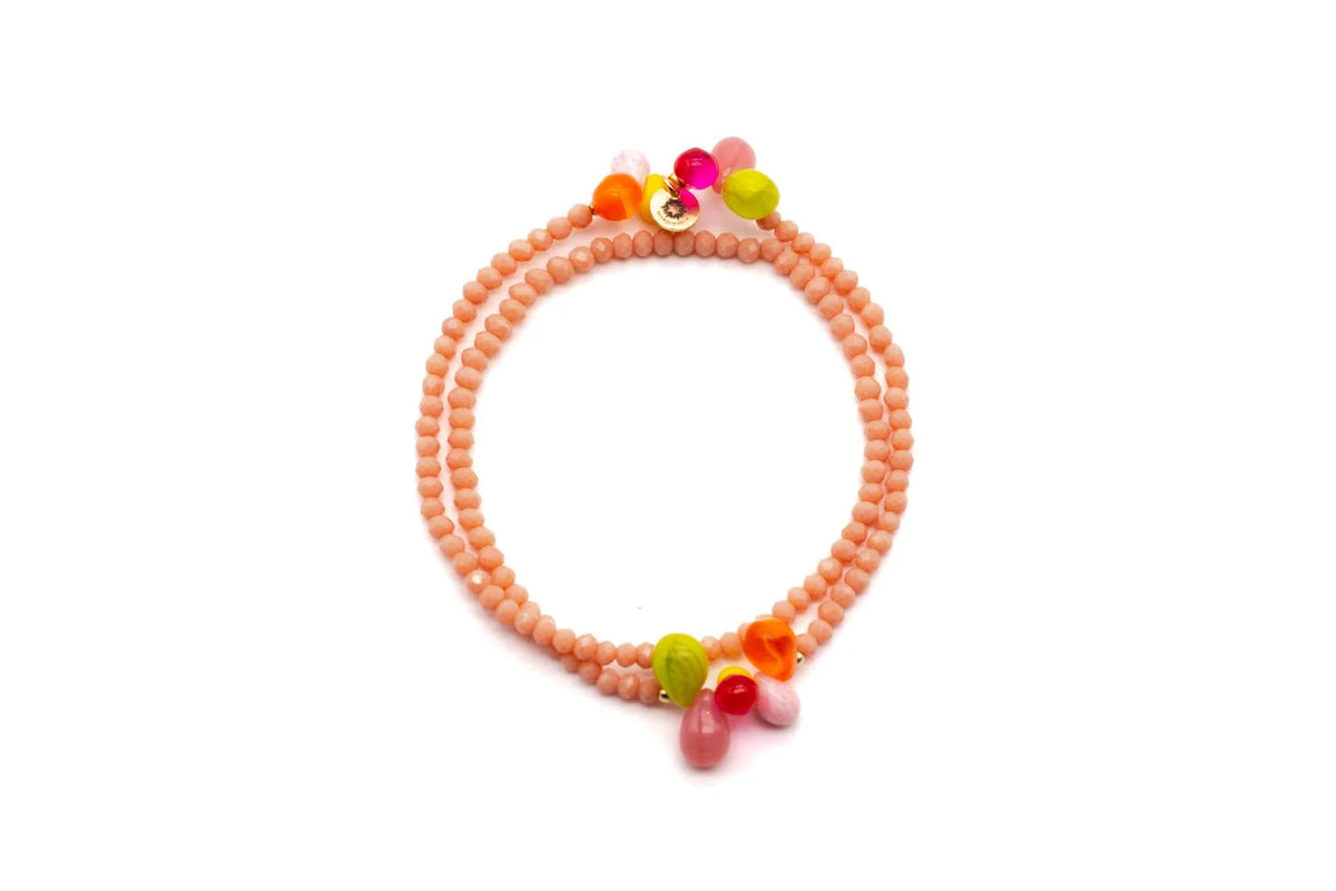 Armband "6Drops Double Sweet Peach"