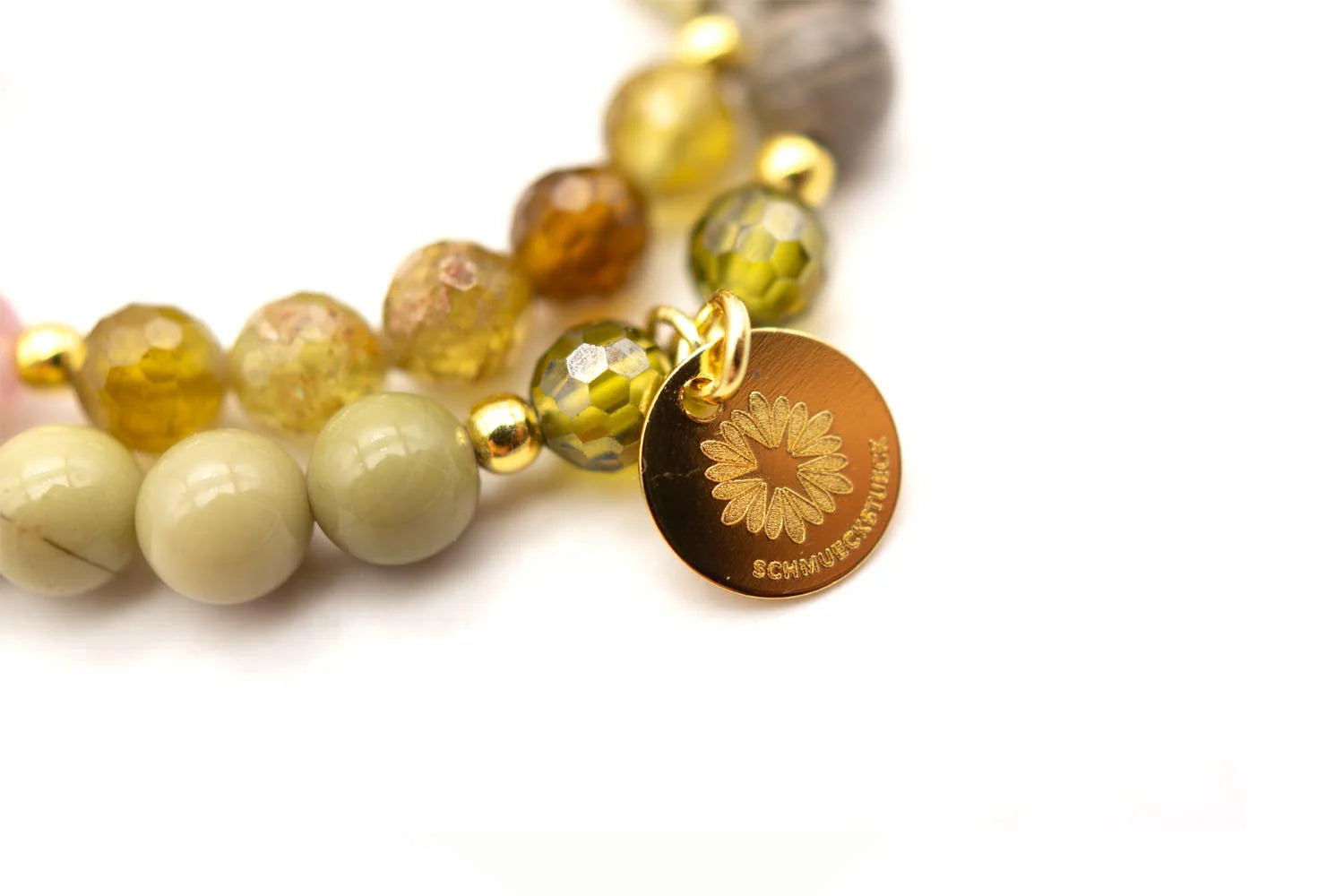 Armband "Mala Twin Green Rose"