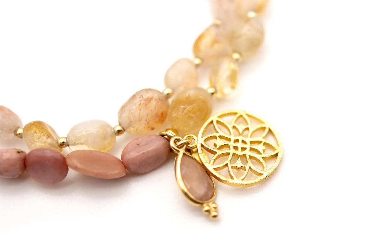 Armband "Mala Twin Naked Soft Bloom"