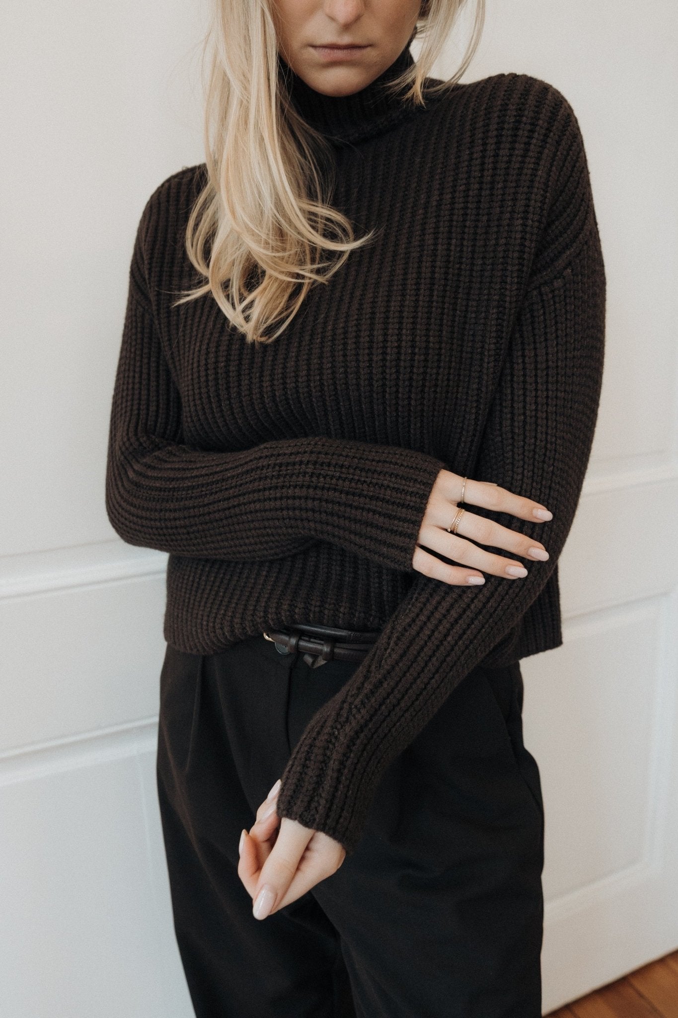 Grobstrickpullover „ElliDLL“ chocolate - Dein Lieblingsladen Concept