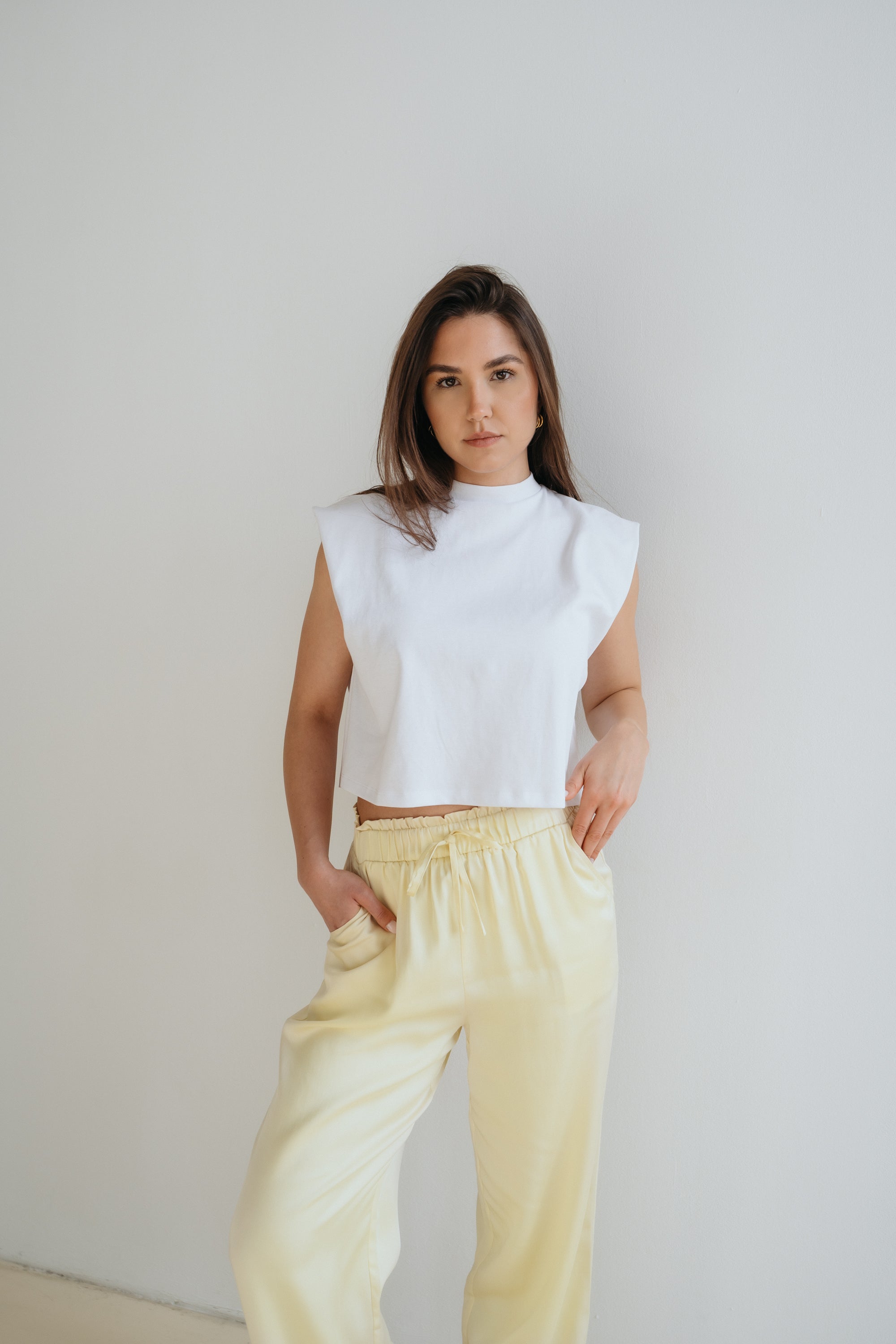 Satinhose "LivDLL" butter yellow