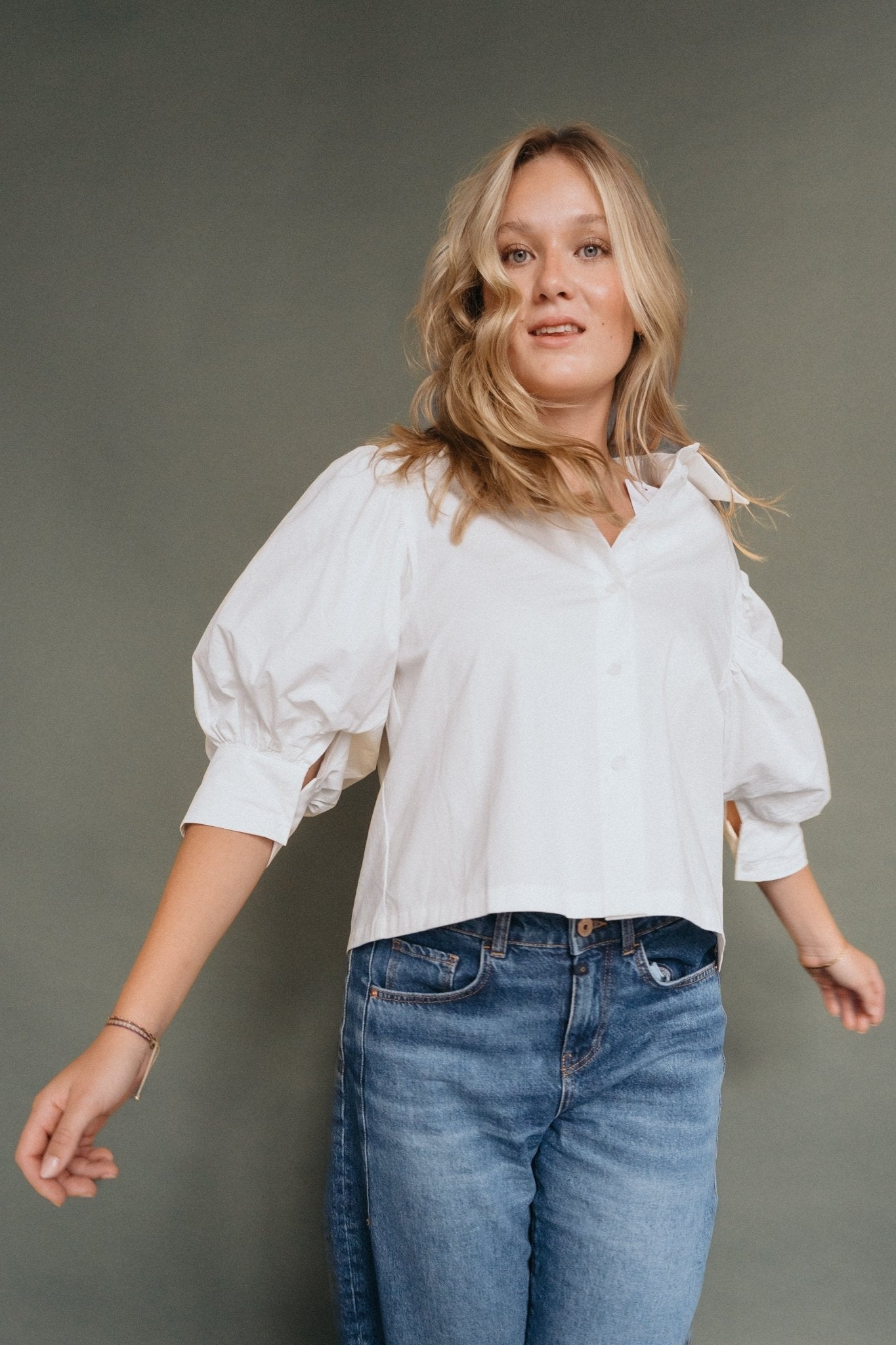 Puffbluse "LarellDLL" white - Dein Lieblingsladen Concept
